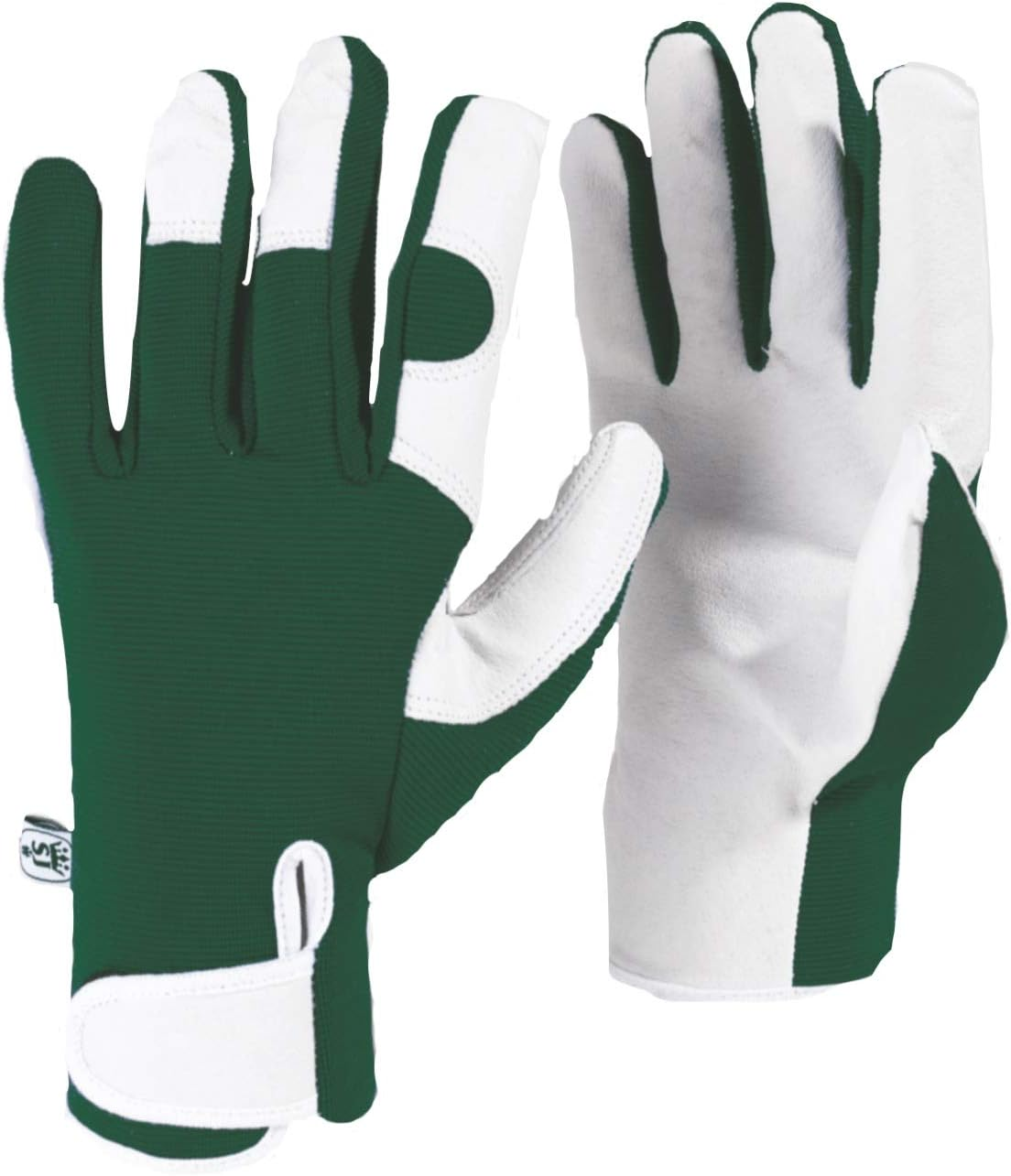 Spear & Jackson Kew Gardens Collection Green Leather Palm Gloves, Medium