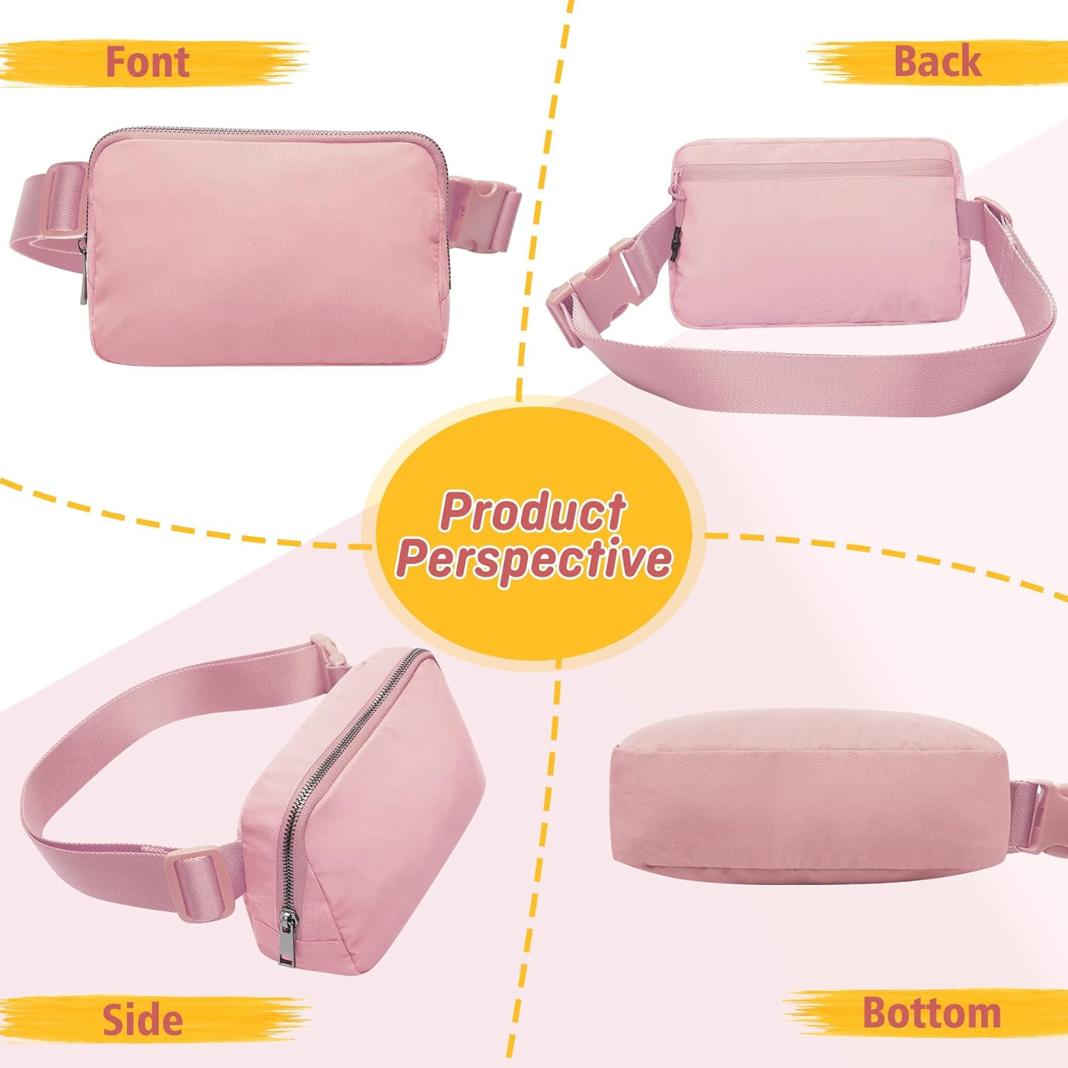 ZOMAKE Fanny Pack, Slim Belt Bag Water Resistant Waist for Travel Hiking Running Cycling Outdoor Sports image number 5