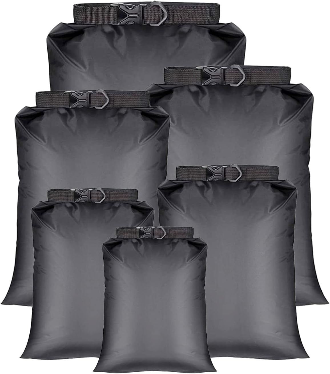 6 PCS Dry Bags Waterproof Dry Bag Set Dry Sack Small Dry Bags Rucksack Liner Black and Multi-Color Canoe Bags Water Resistance for Camping Hiking Backpacking Kayaking Home Storage, Multi-Color,
