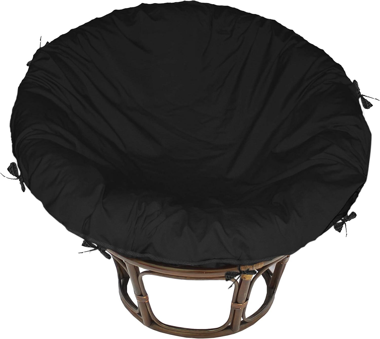 Papasan Cushion Covers 55" D - Black 600D Heavy Duty Oxford Cloth Zippered Cushion Waterproof Slipcover image number 5