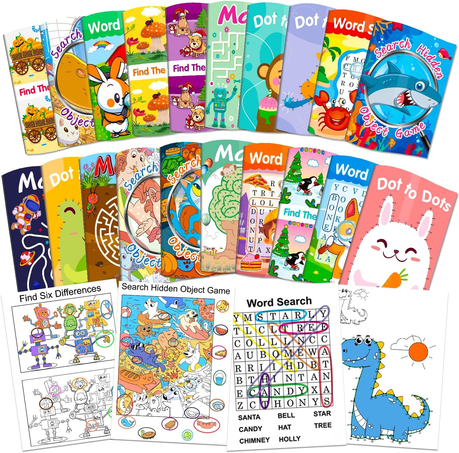 20 Pack Activity Books for Kids Ages 4-8,8-12. Bulk Coloring Books for Kids Party Favours, Small Activity Books for Birthday Classroom Gifts Goodie Bag Stuffers image number 6