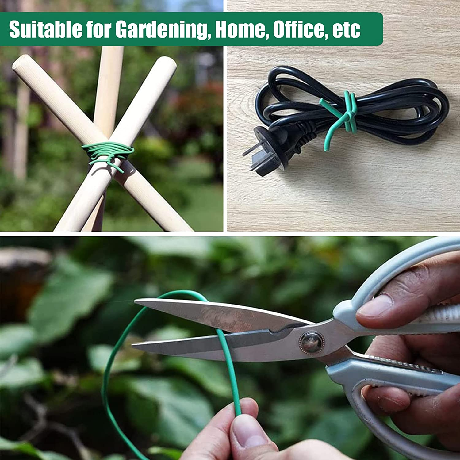 Gardening Plant Wire Twist Ties Plastic Coated Ties for Home Office and Garden (15M Twist Tie &times; 1Pcs (&Phi;1.8Mm)) image number 3