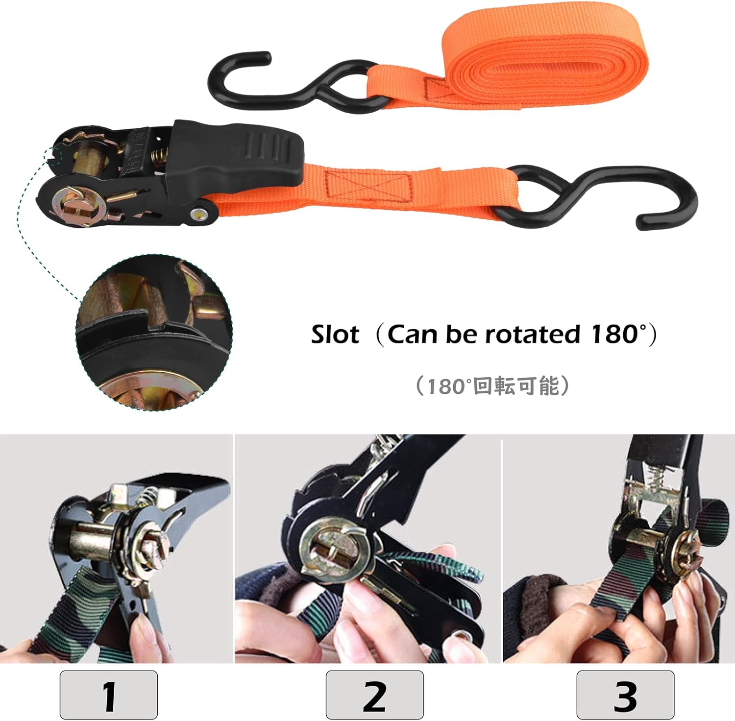 TRIWONDER Ratchet Tie down Straps with Hooks Heavy Duty Lashing Straps Cargo Straps for Trucks Moving Motorcycle Rachette Tiedowns image number 6