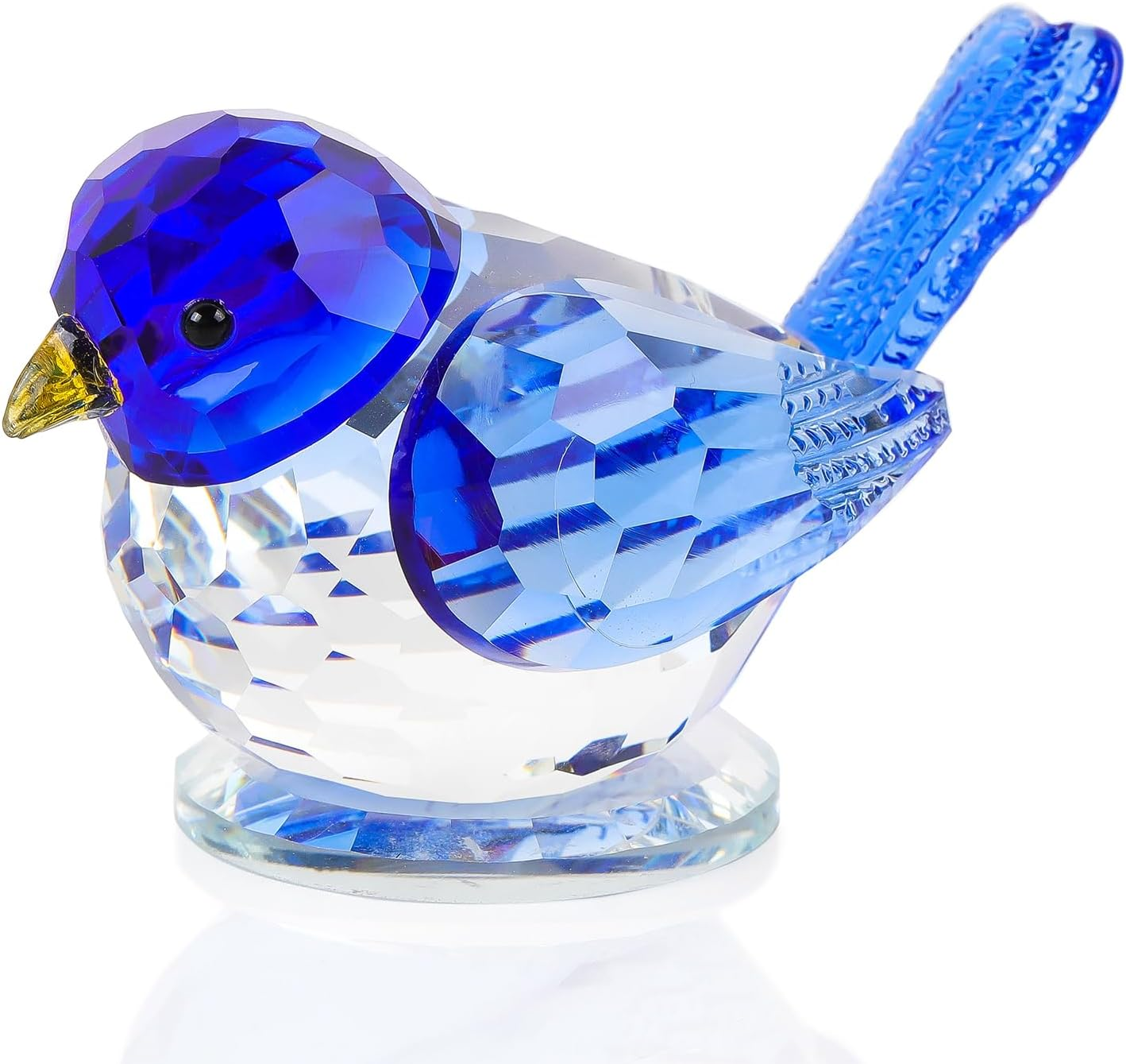 Ornalrist Crystal Green Clear Birds Figurine Handmade Collectible Animal Figurines Gifts for Him Dad Table Home Decoration Paperweight