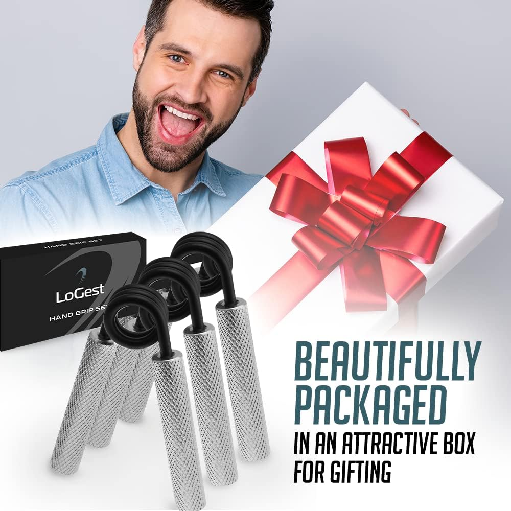 Logest Metal Hand Grip Set, No Slip Heavy-Duty Finger Strengthener with Gift Box, Great Wrist & Forearm Exercise, for Home Office & Gym Use, for Beginners to Professionals image number 1