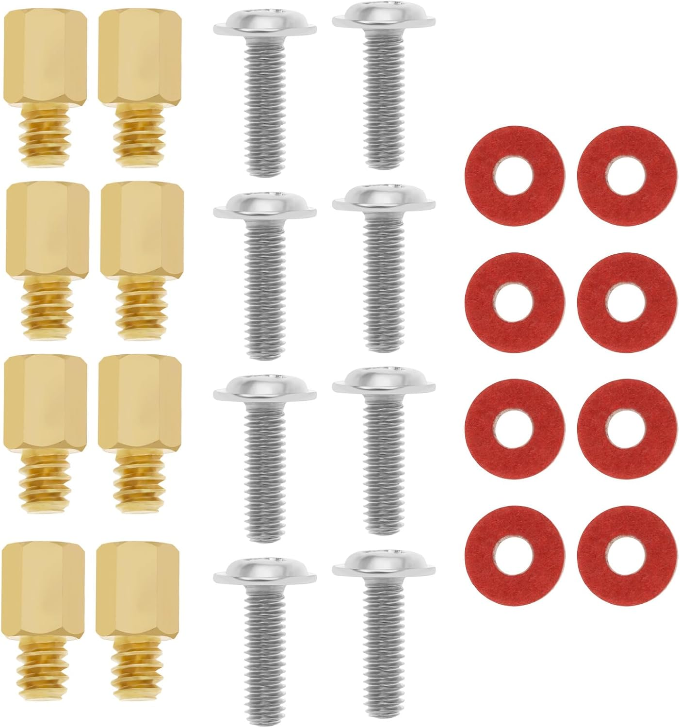 Emagtech 60PCS 6-32 M3 Brass Motherboard Standoffs Screws Washers Kit for Computer Case Replacement PC Motherboard Riser Repair Screws Spacers