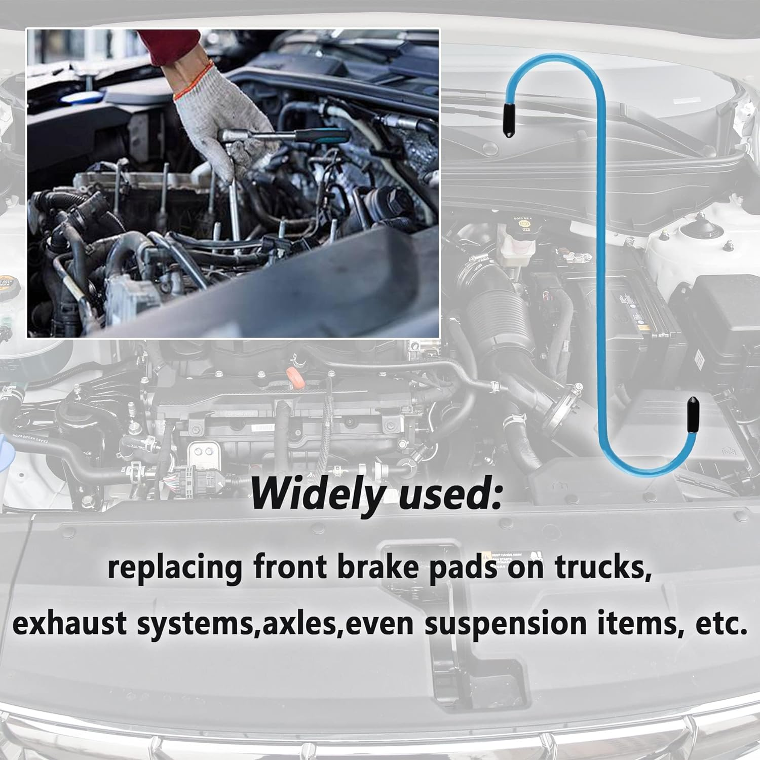 Set of 2 Durable&Rust-Proof Brake Caliper Hooks,A Specialty Automotive Tools for Changing Brake Pads,Braking,Axle Shaft,Other Suspension Works (2Pcs) (Blue) - Blue image number 3