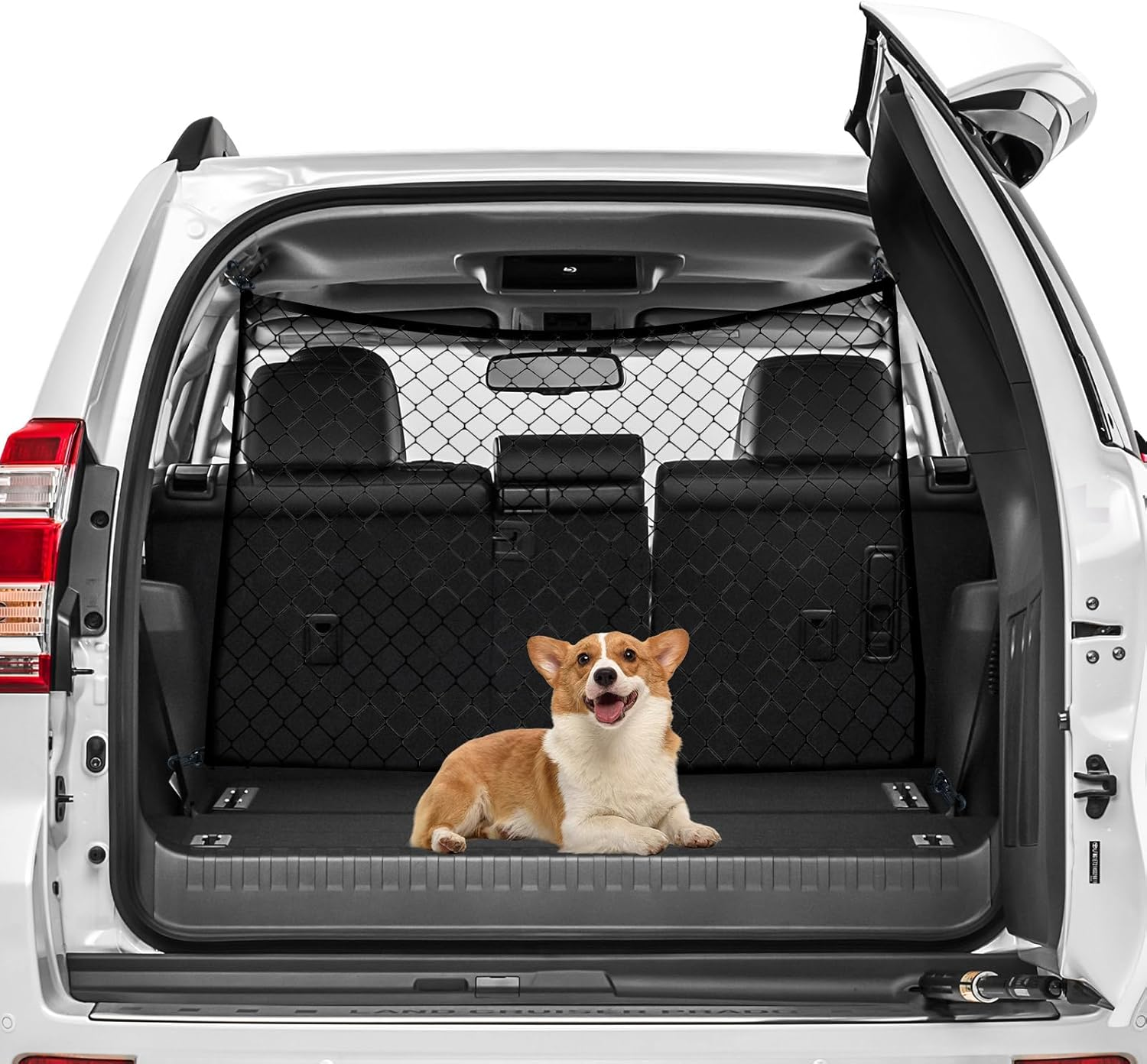 Dog Barrier Car Net with Hooks, Pet Barrier for Car, Car Rear Seat Isolation Barrier Net Back Pet Dog Seat Divider, Dog Car Net Barrier Trunk for Car, Trucks, SUV, Vans (47.2'' X 27.5'') image number 1