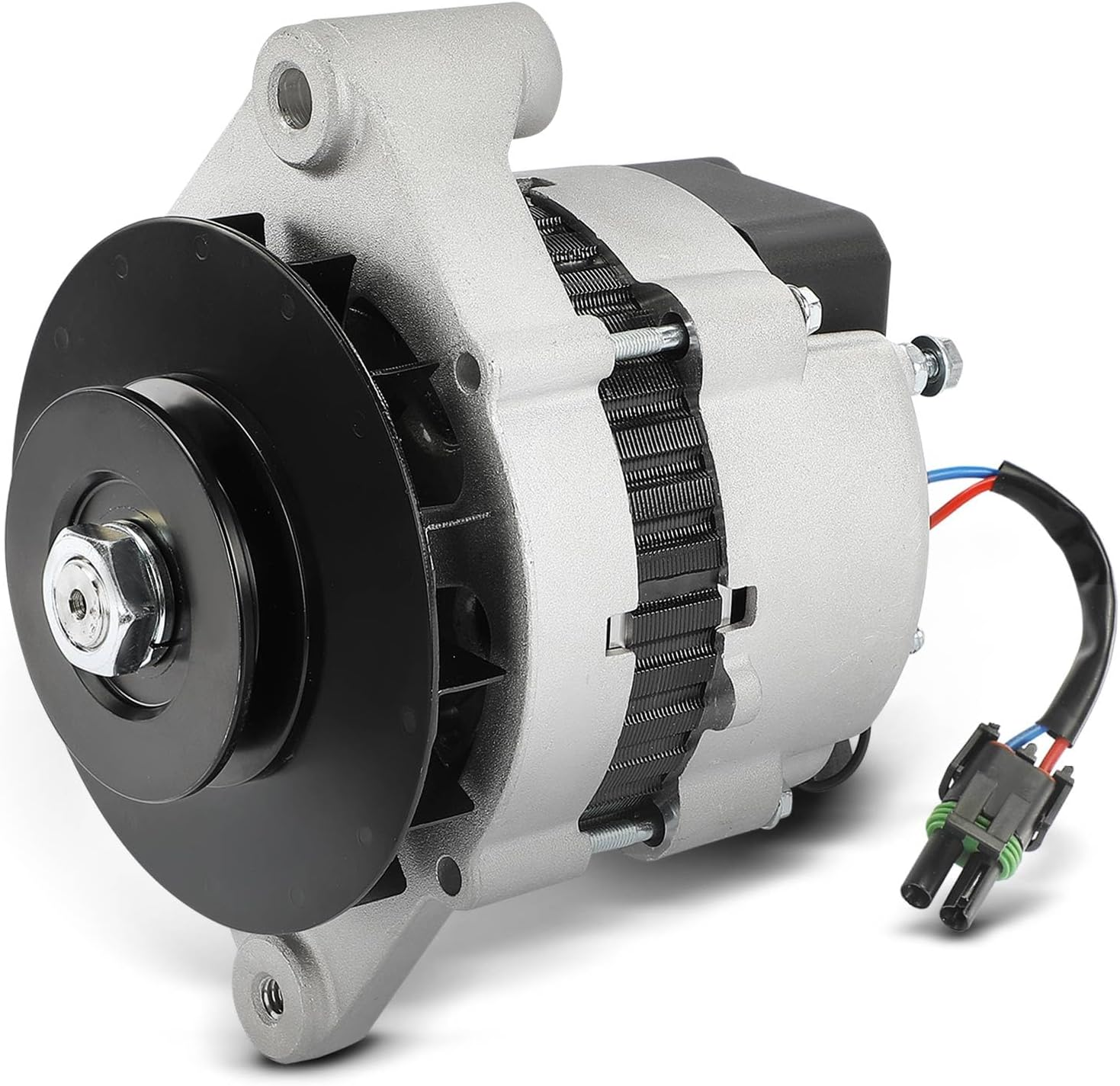 A-Premium Alternator Compatible with Bobcat 1080C, 1213, 225, 231, 2400, 3022 & Caterpillar GC35K, GC40K & Clark 2000, 440B, 543B & Mitsubishi FGC35K, FGC45K, 12V 55A 1-Groove Pulley Counterclockwise image number 2