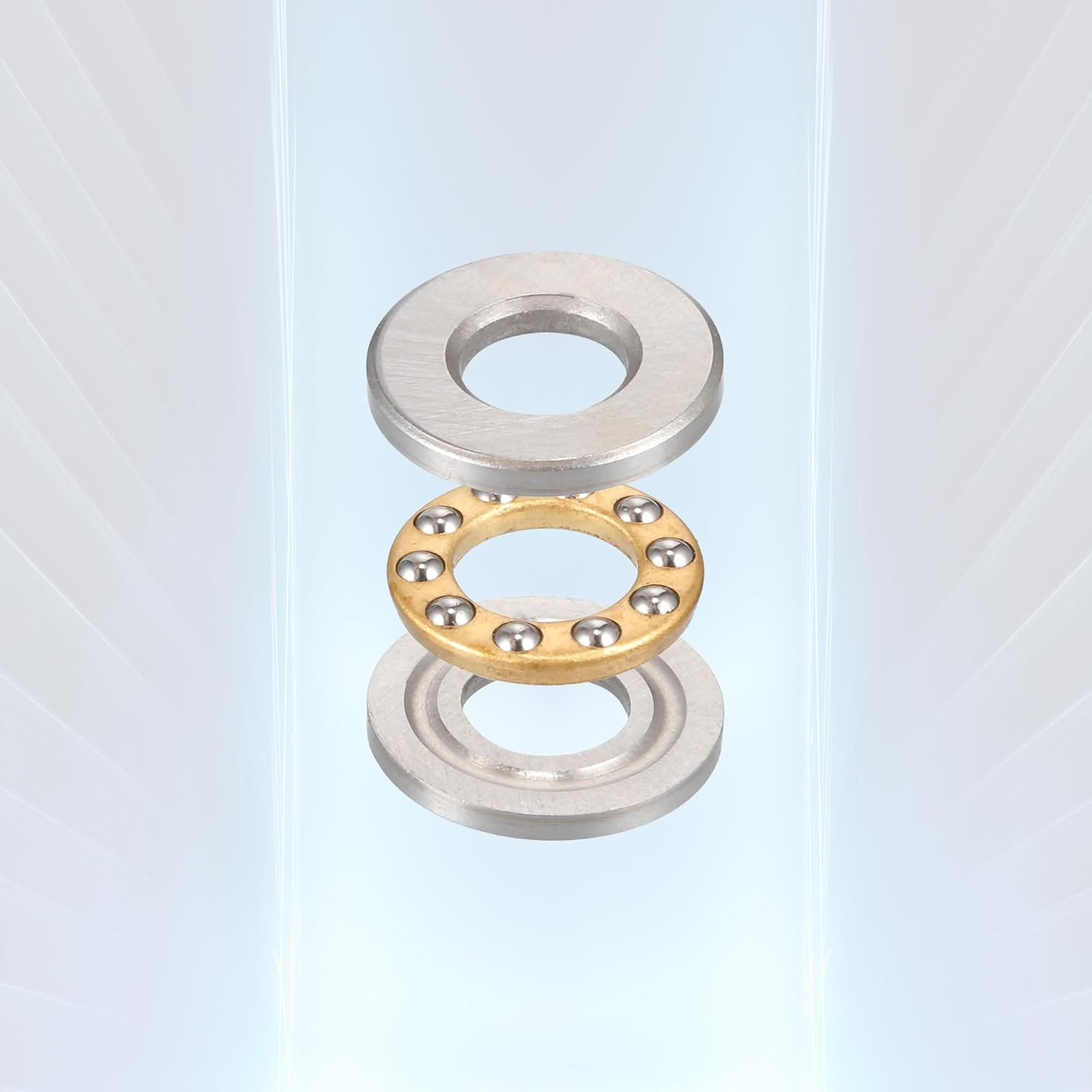 X AUTOHAUX F9-20M Thrust Ball Bearing 9X20X7Mm Single Row Roller with Washers Gold Tone - Pack of 2 image number 1