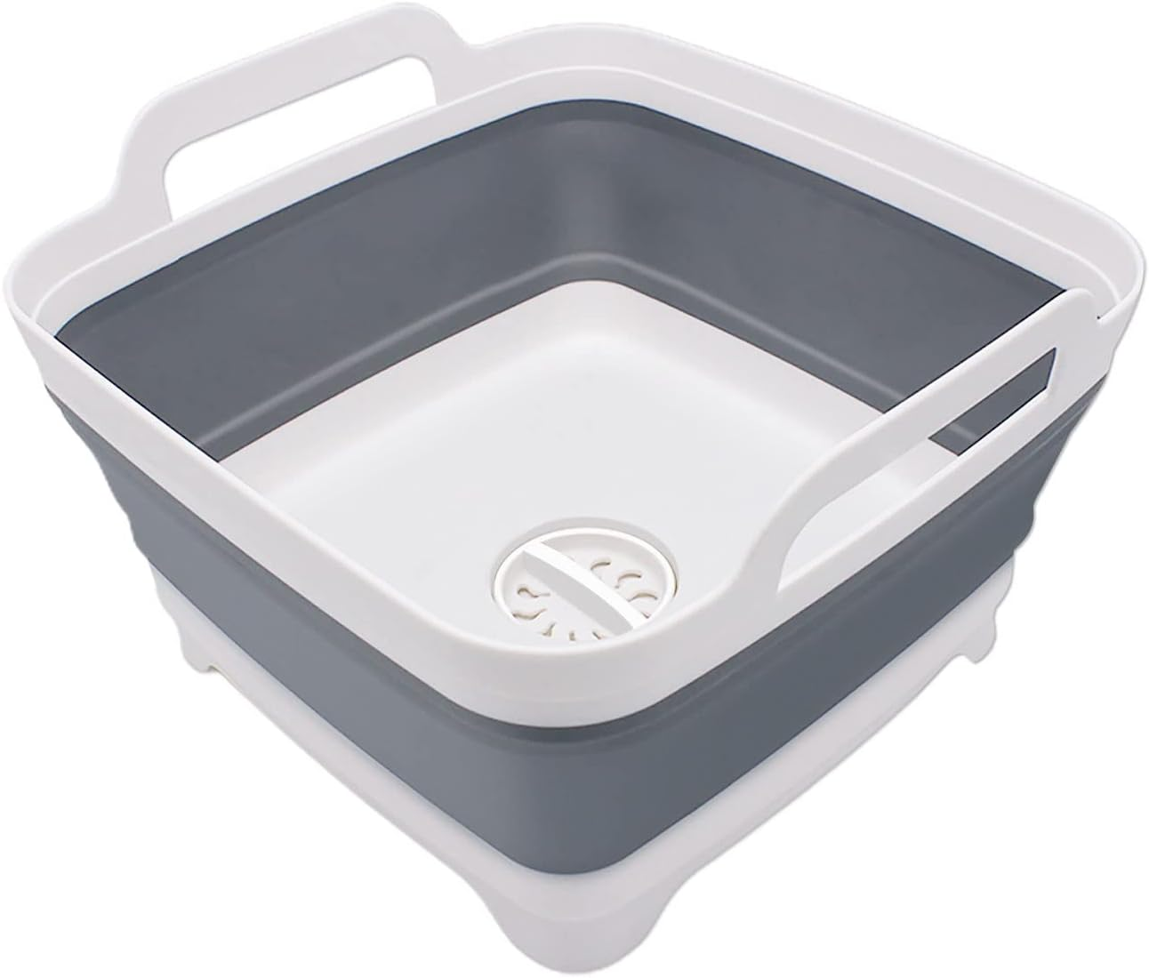 2.4 Gal(9L) Collapsible Dish Basin with Drain Plug, Space Saving Outdoor Multiuse Foldable Sink Tub, Dishpan, Kitchen Storage Tray for Camping, Vegetable Washing, RV image number 3