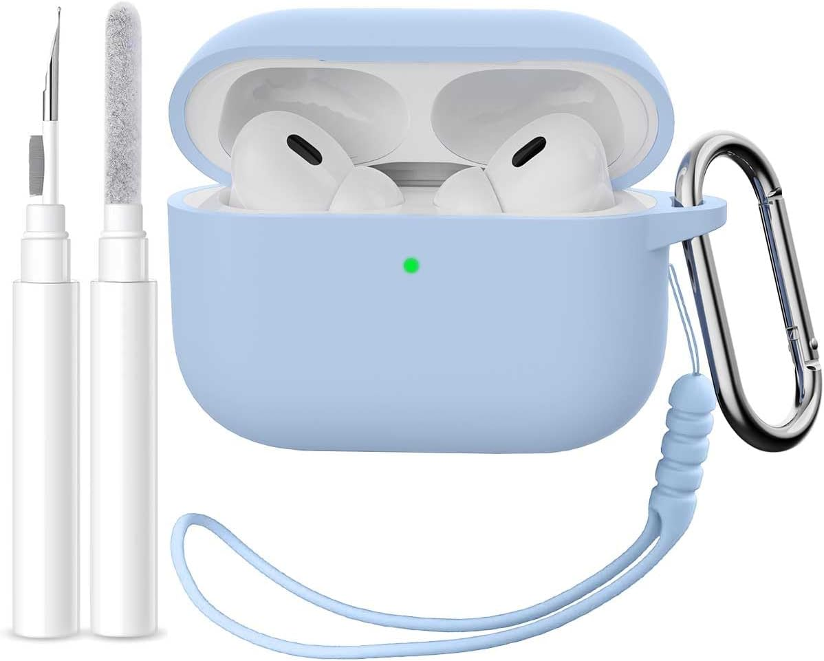 T Tersely Silicone Case Cover Compatible with Airpods 4(2024) - Premium Silicone with Hook, Supports Wireless Charging, Shockproof Protection - Black