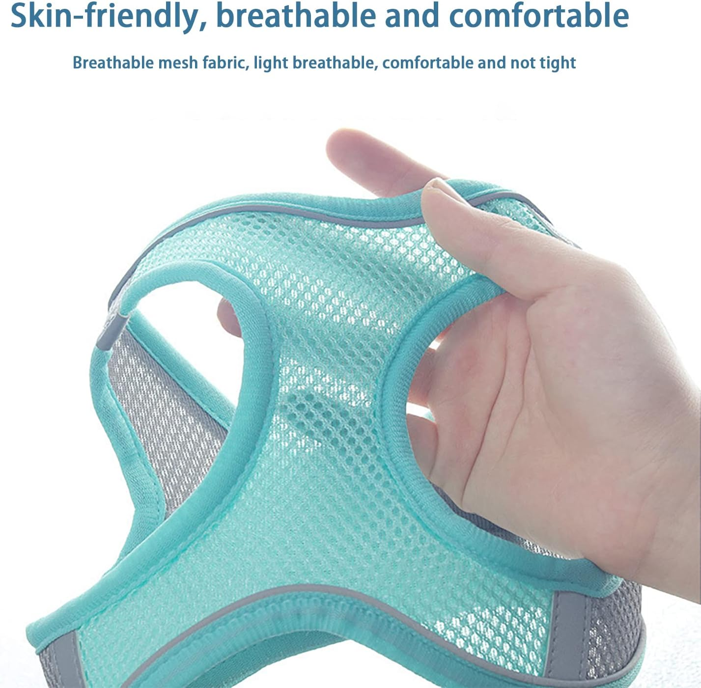 Cat Harness and Lead Set, Breathable Cat Leash with 1.5M/4.9 Ft Traction Rope, Adjustable Escape Proof Soft Cat Vest Harness with Reflective Strip for Walking, Jogging, Outdoor Activity (M) image number 2