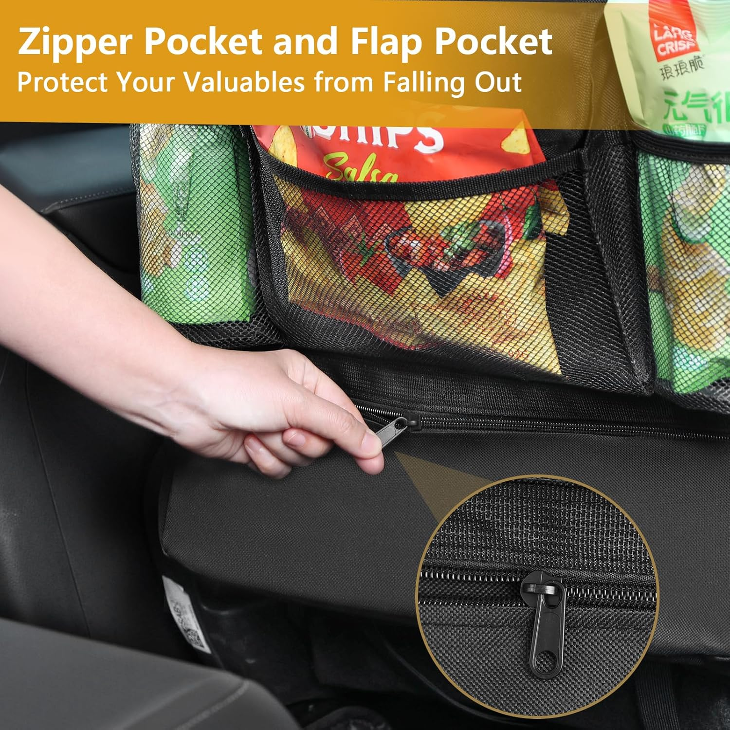 Car Seat Organizer,Car Organizer Backseat with 13 in Tablet Holder Waterproof Back Seat Protector Kick Mats with 9 Storage Pockets,Car Accessories Interior and Travel Essentials,2 Pack image number 5