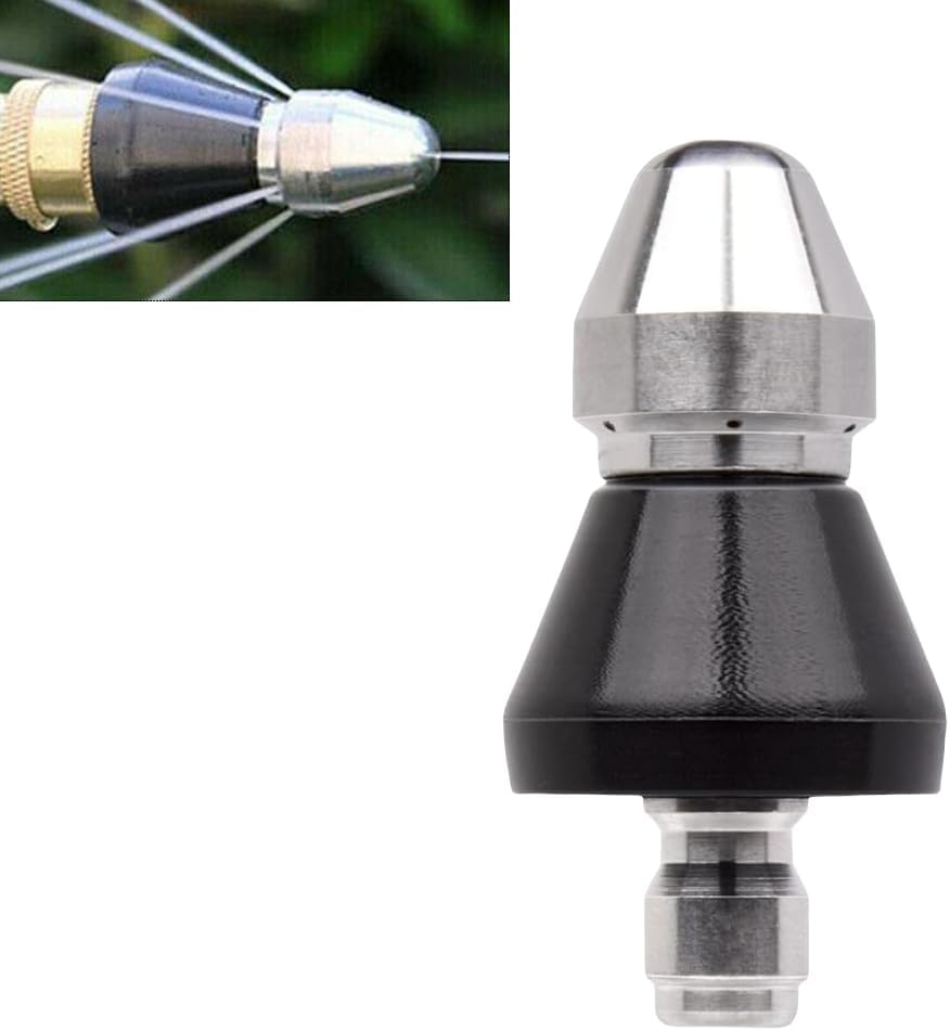 High Pressure Cleaning and Dredging Machine, 1/4 Drain Nozzle Water Mouse Nozzle, 1 Front Jet and 6 Rear Jets, Cleaning and Dredging, Sewage Nozzle image number 4