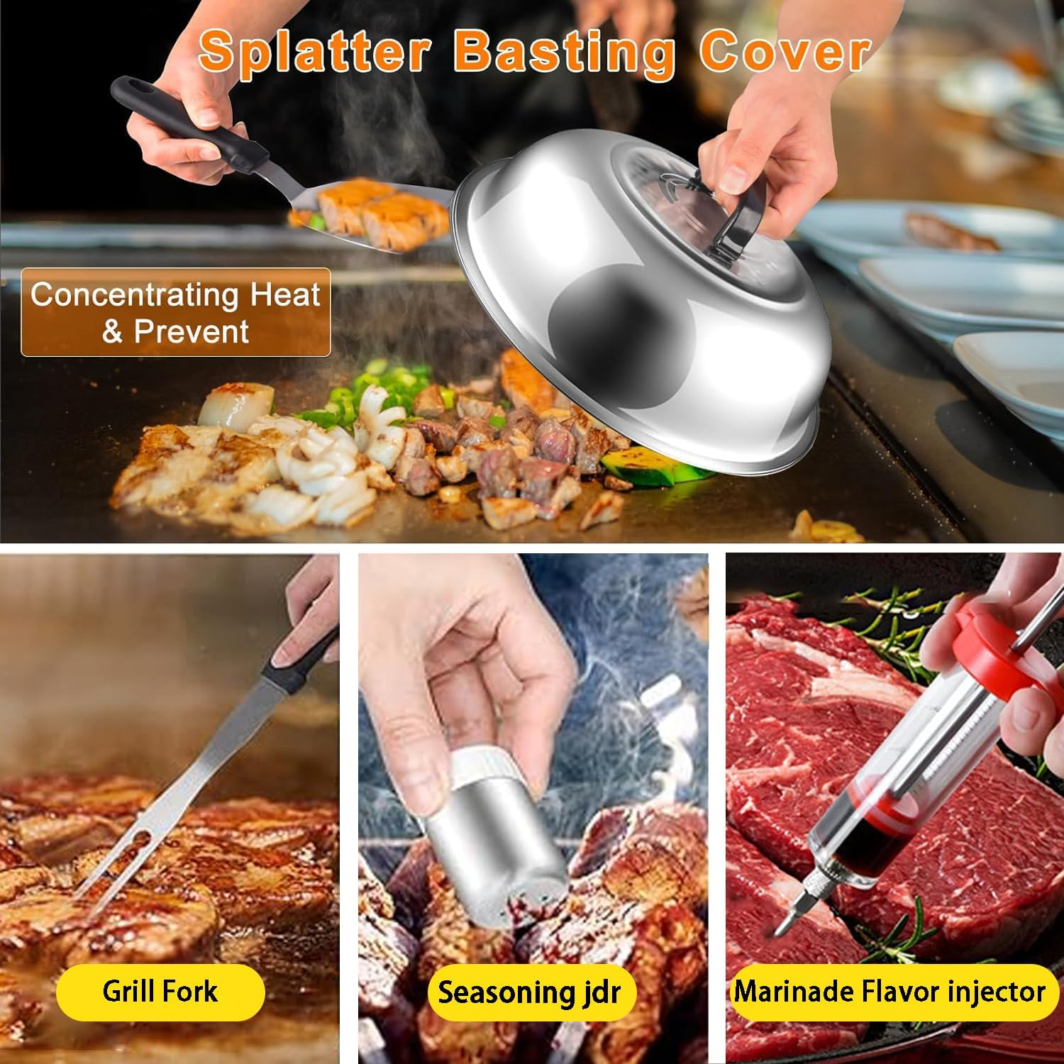 43PCS Griddle Accessories Kit, Professional Grill Tools, Set Stainless Steel Griddle Spatula Set with Tongs, Smash Burger Press with Carry Bag for Outdoor Camping Grilling image number 5