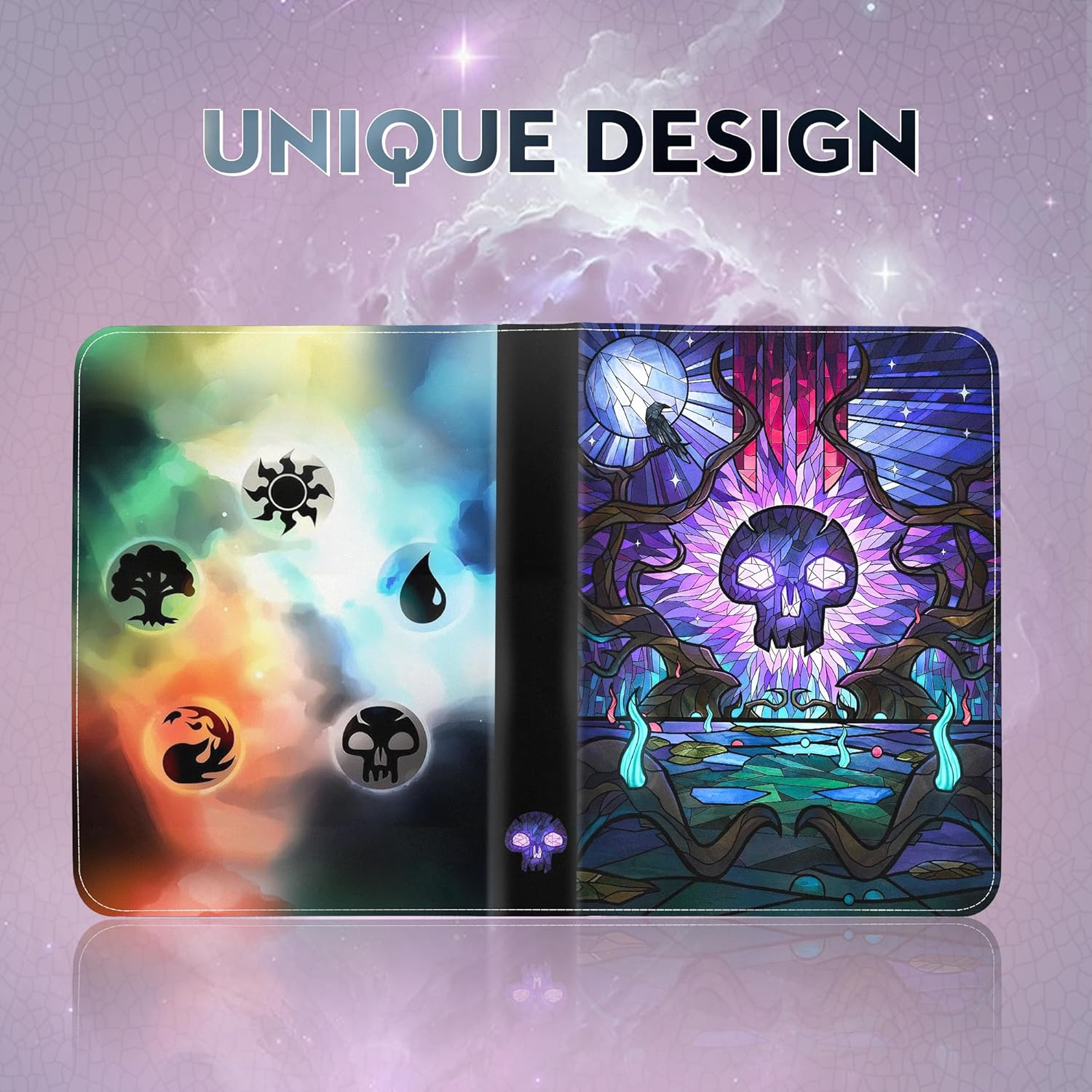 Trading Card Album for MTG, Holds 900 Cards, MTG Binder for Standard Cards, Cards Scrapbook for YGO/PTCG Playing Cards for Children (9 Compartments, Purple) image number 3