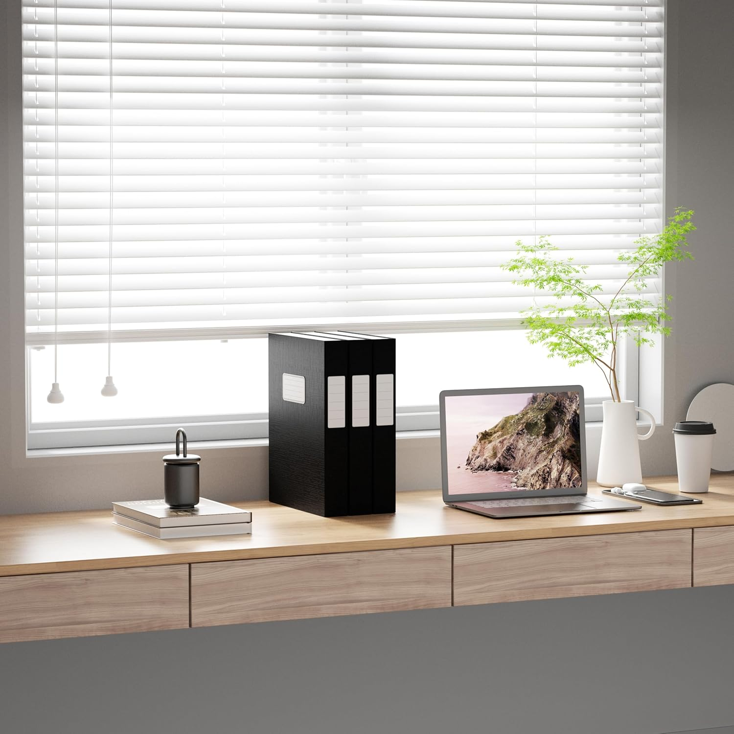 Jiawei File Case (Set of 3), Document Organizer. A4 Files, Black 9.5 X 1.8 X 12.7 Inches Document Case, 300 Sheet Capacity image number 5