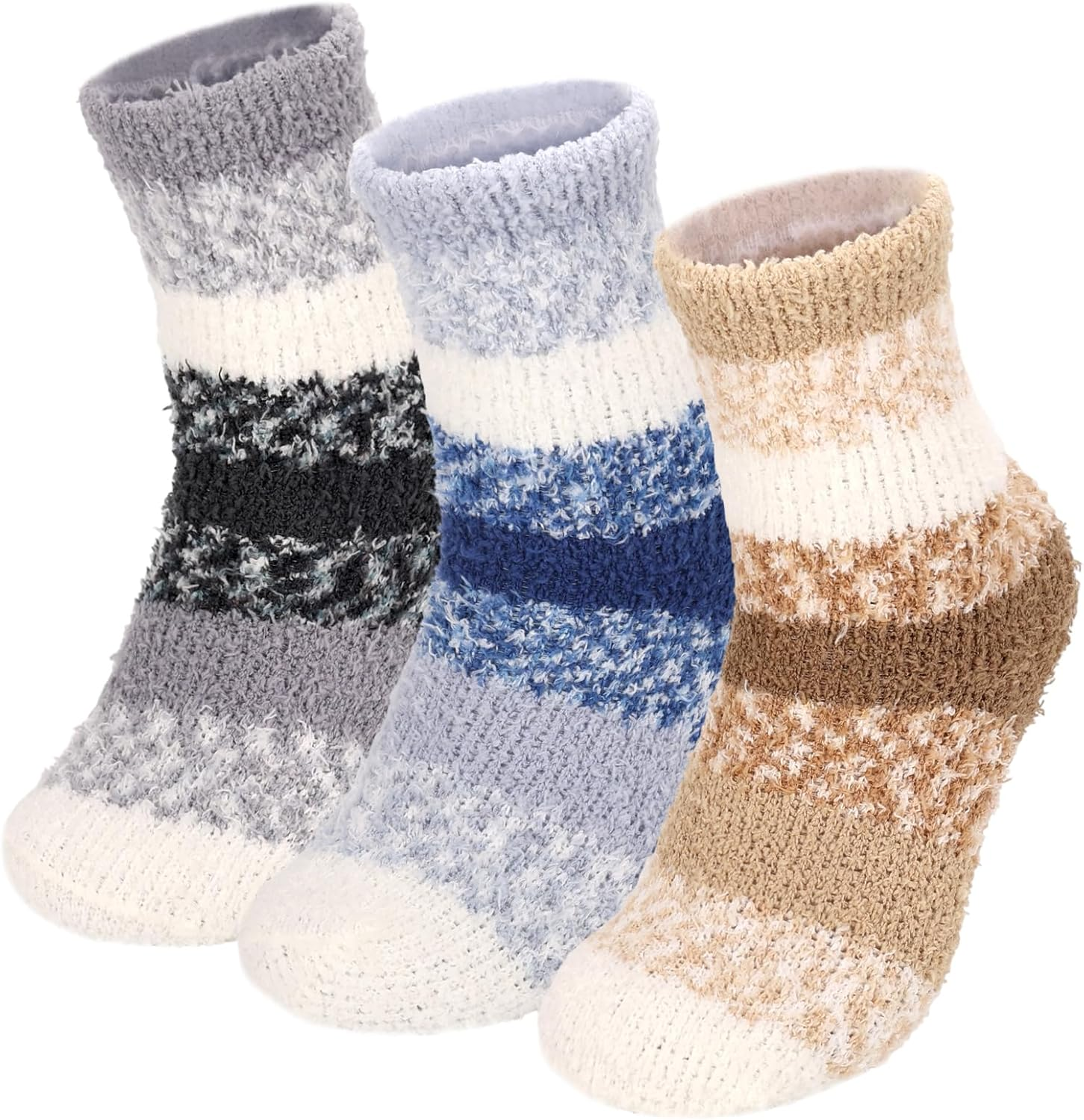 3 Pairs Women'S Fluffy Fuzzy Winter Warm Socks Soft Cozy Plush Slipper Socks for Cold Weather