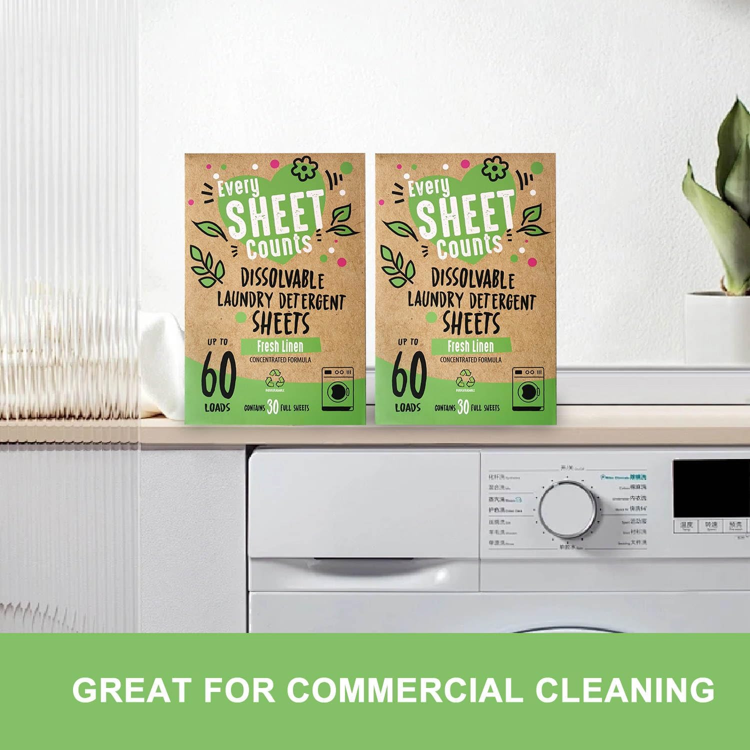 Laundry Detergent Sheet, Fresh Linen Scent, Biodegradable, Eco Friendly, Travel Size image number 4