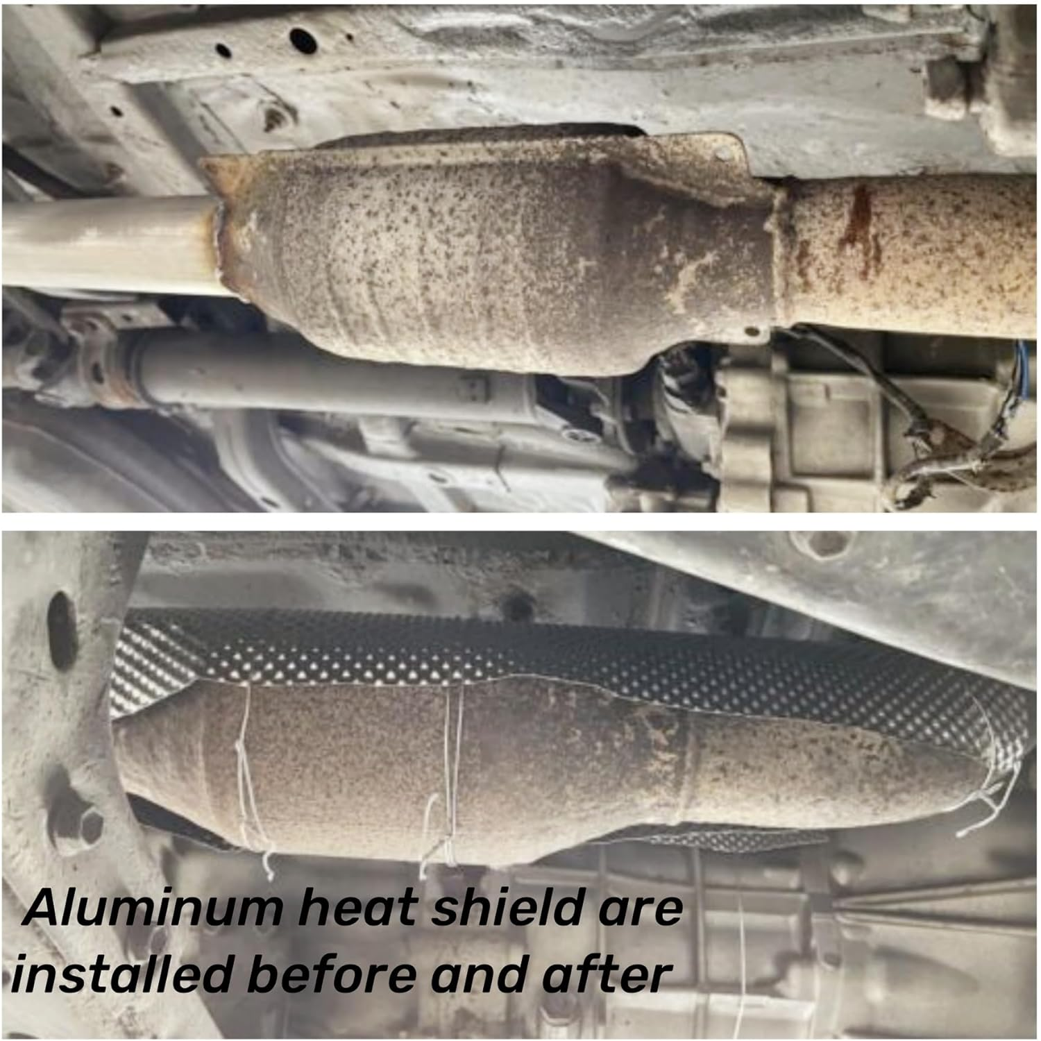 Embossed Aluminum Heat Shield Automotive 20'' X 27.5'' High Temp Thermal Barrier Exhaust Wrap Electrical for Cars/Turbo Manifold image number 4