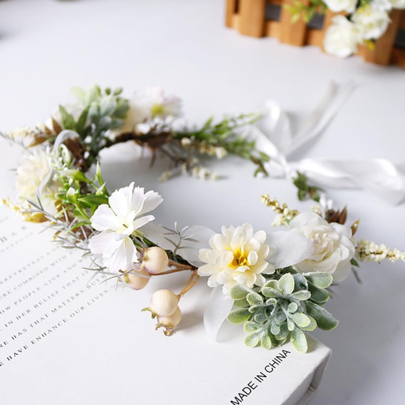 FOMIYES Simulated Flower Hair Accessories Lightweight Floral Headband for Brides Wedding Party Photo Shoots Cosplay Headwear for Girls image number 6