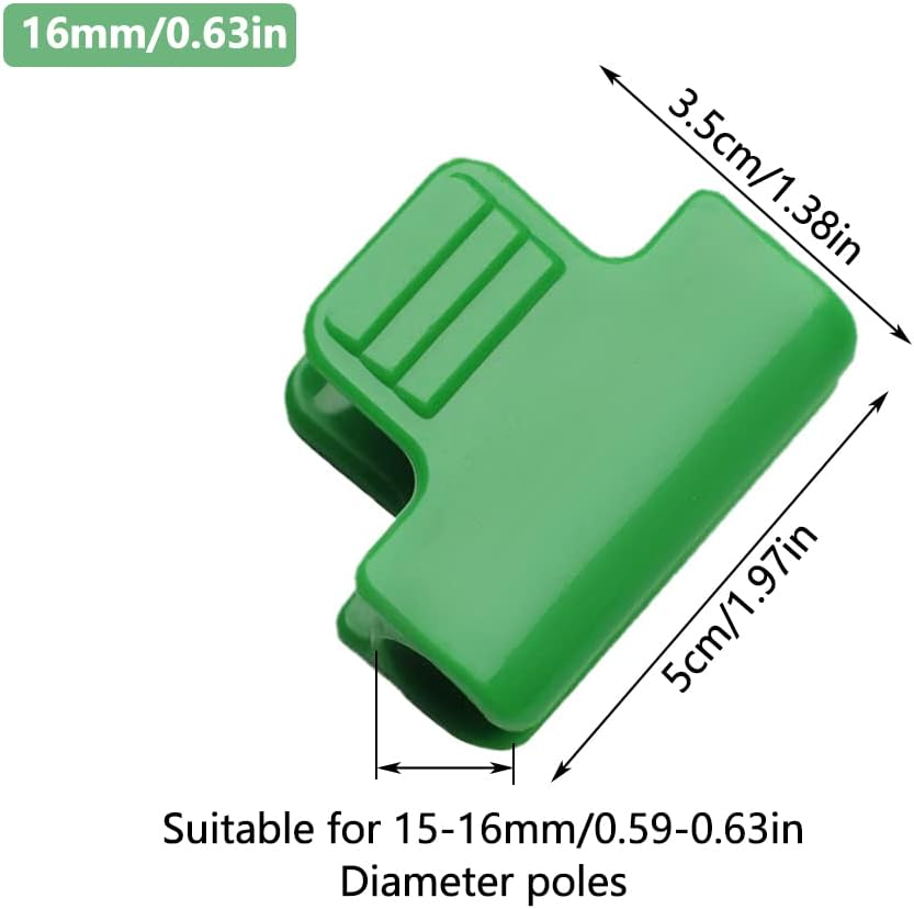 30PCS Greenhouse Clamps Garden Film Row Cover Netting Tunnel Hoop Clip Strong Grip for Greenhouse Films, Pipe Networks, Shade Nets(16Mm/0.63In) image number 3