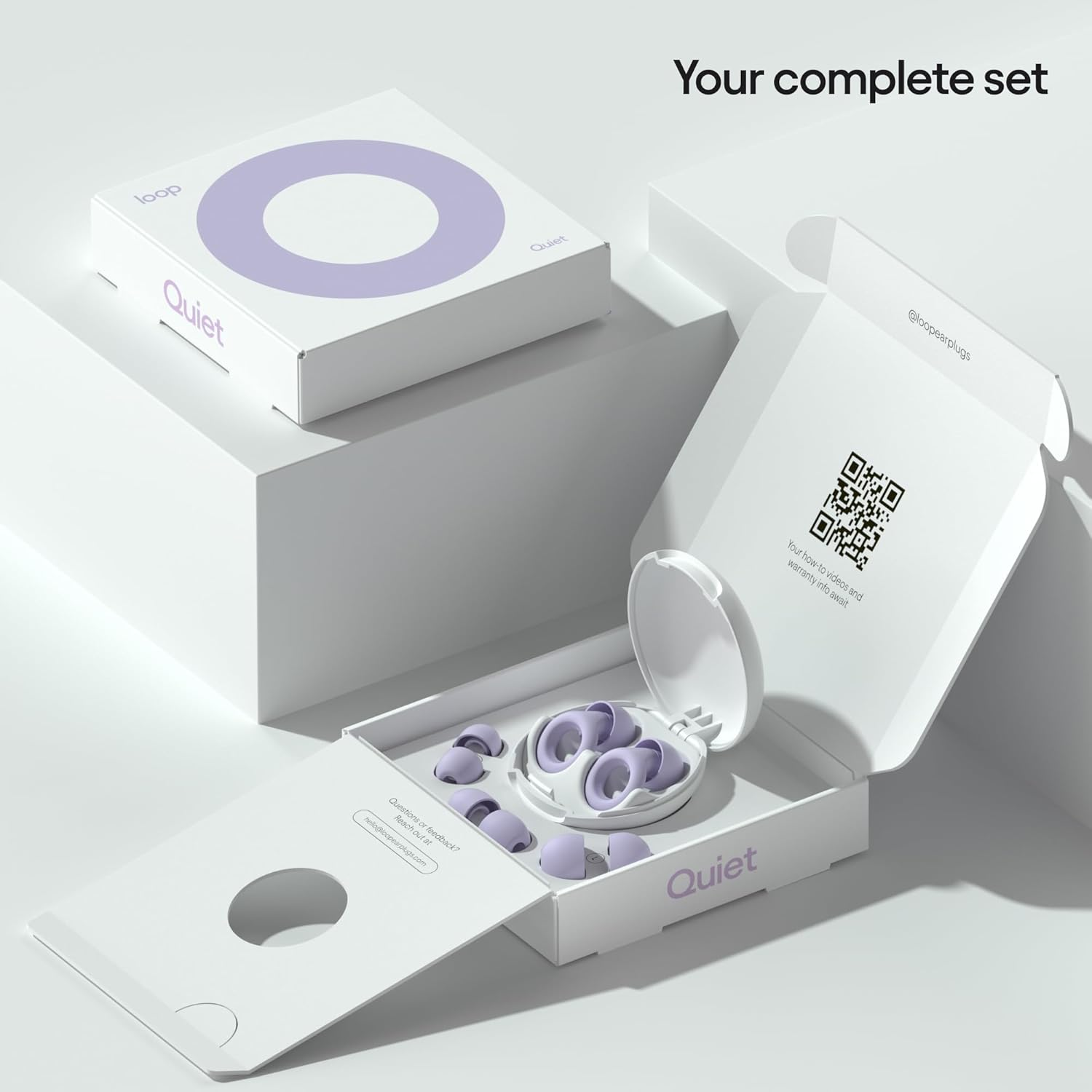 Loop Quiet - Ear Plugs for Sleep &ndash; Super Soft, Reusable Hearing Protection in Flexible Silicone for Noise Reduction & Flights - 8 Ear Tips in XS/S/M/L - SNR 24Db & NRR 14 Noise Cancelling - Violet image number 6