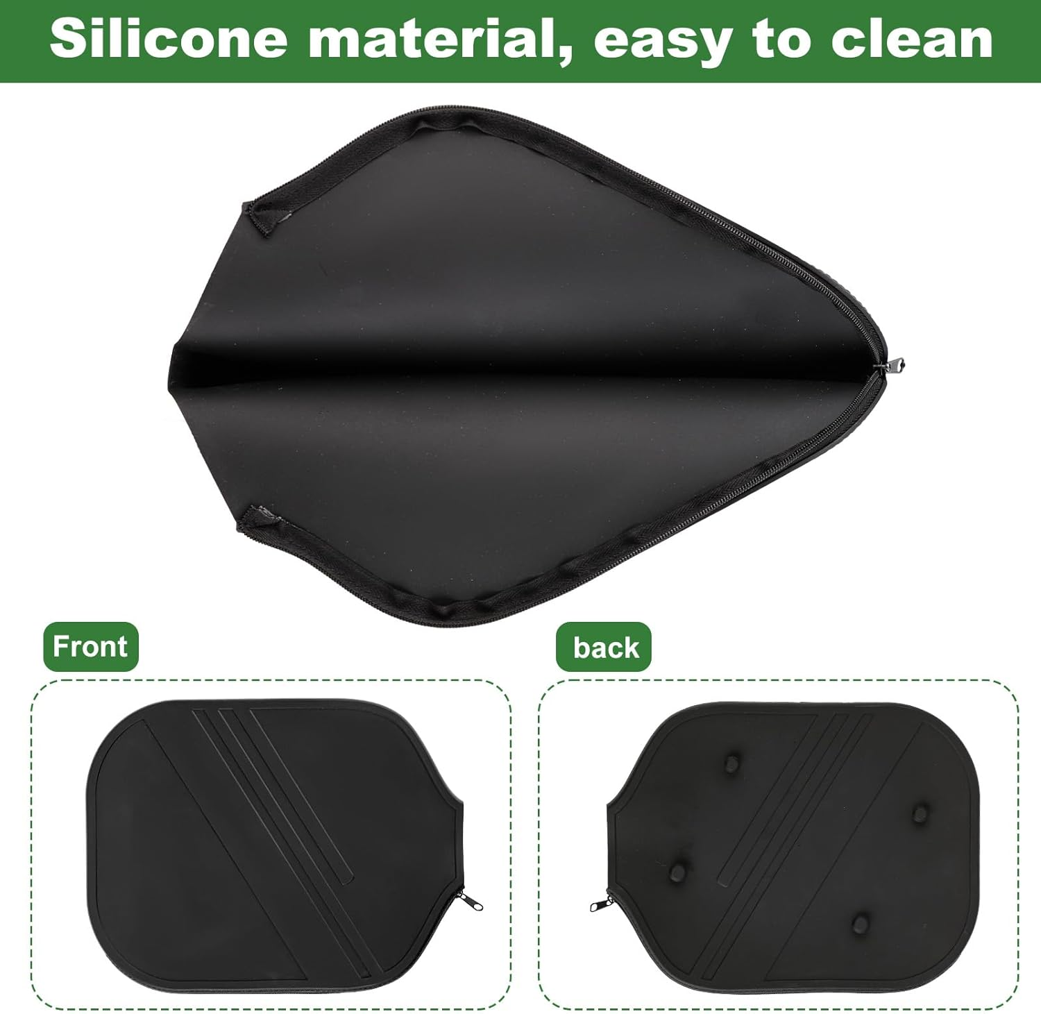 Pickleball Racquet Cover, 10.63X8.27 Inch Universal Silicone Pickleball Racket Sleeve Paddle Storage Bag Pickleball Racket Case for Most USAPA Standard & Lengthened Pickleball Racquet (Black) image number 5