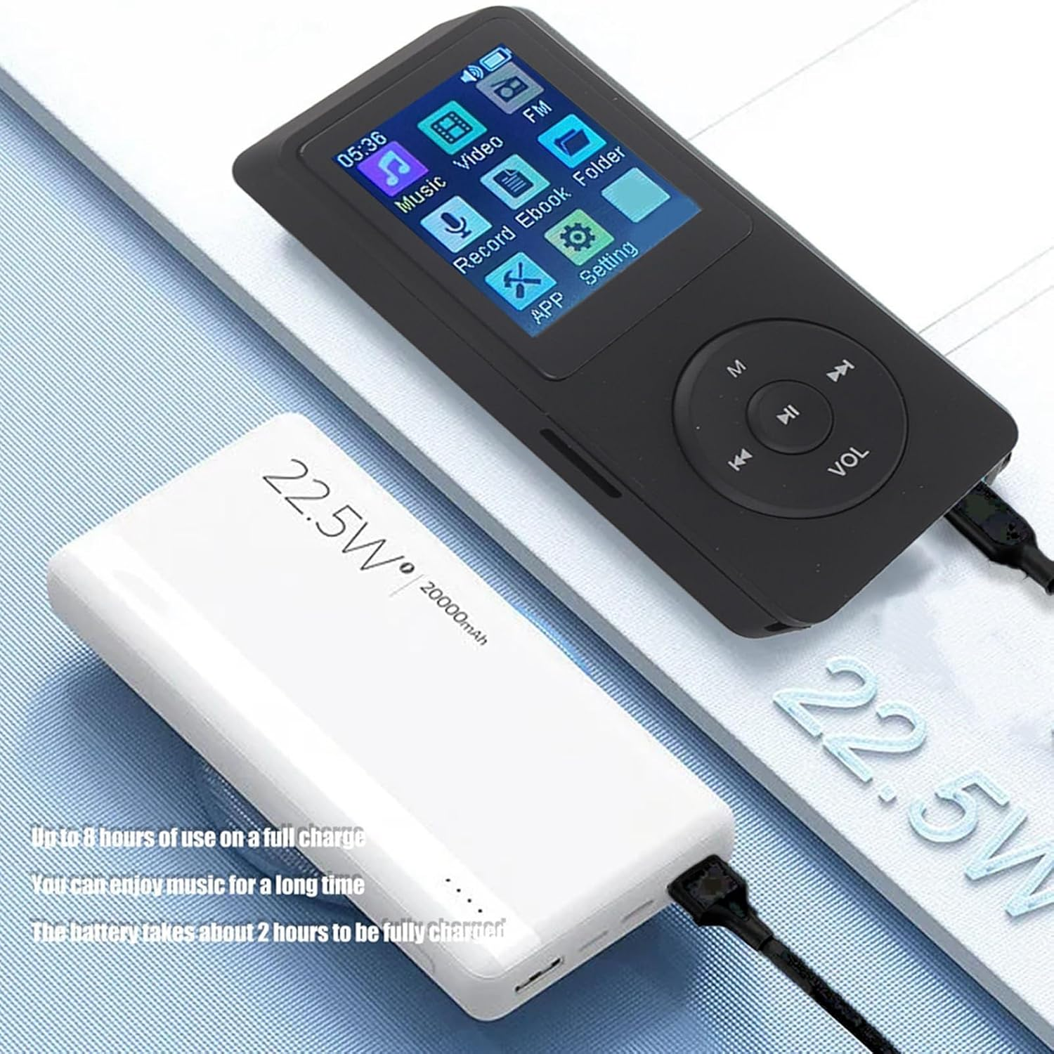 Mp3 Player MP4 Player, Ultra Thin 1.8 Inch LCD Portable Lossless Mp3 Music Player with HD Speaker, FM Radio, Voice Recorder and E Book, MP4 Player with Earphone for Kids Adults (Black) image number 1