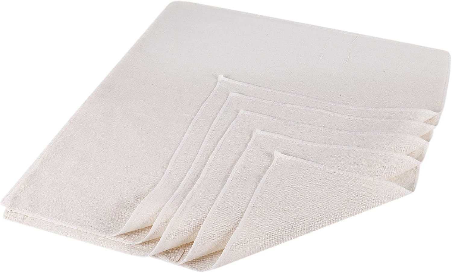 Muslin Cloths for Cooking, Pack of 5 (50X50CM), Unbleached, Cotton Reusable and Washable Cheese Cloths for Straining image number 2