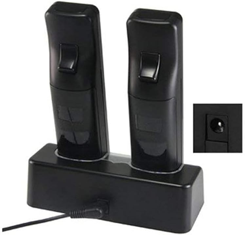 OSTENT Charger Dock Station + 2 Battery Packs for Nintendo Wii Remote Controller Color Black - White image number 3
