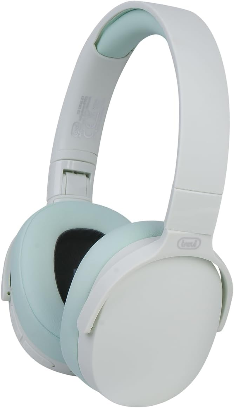 Trevi DJ 12E45 BT Wireless Headphones with Built-In Microphone and MP3 Player, AUX Input, with Foldable Headband, Compatible with Smartphones and PC, Autonomy 5-7 Hours, Charging in 1-2 Hours