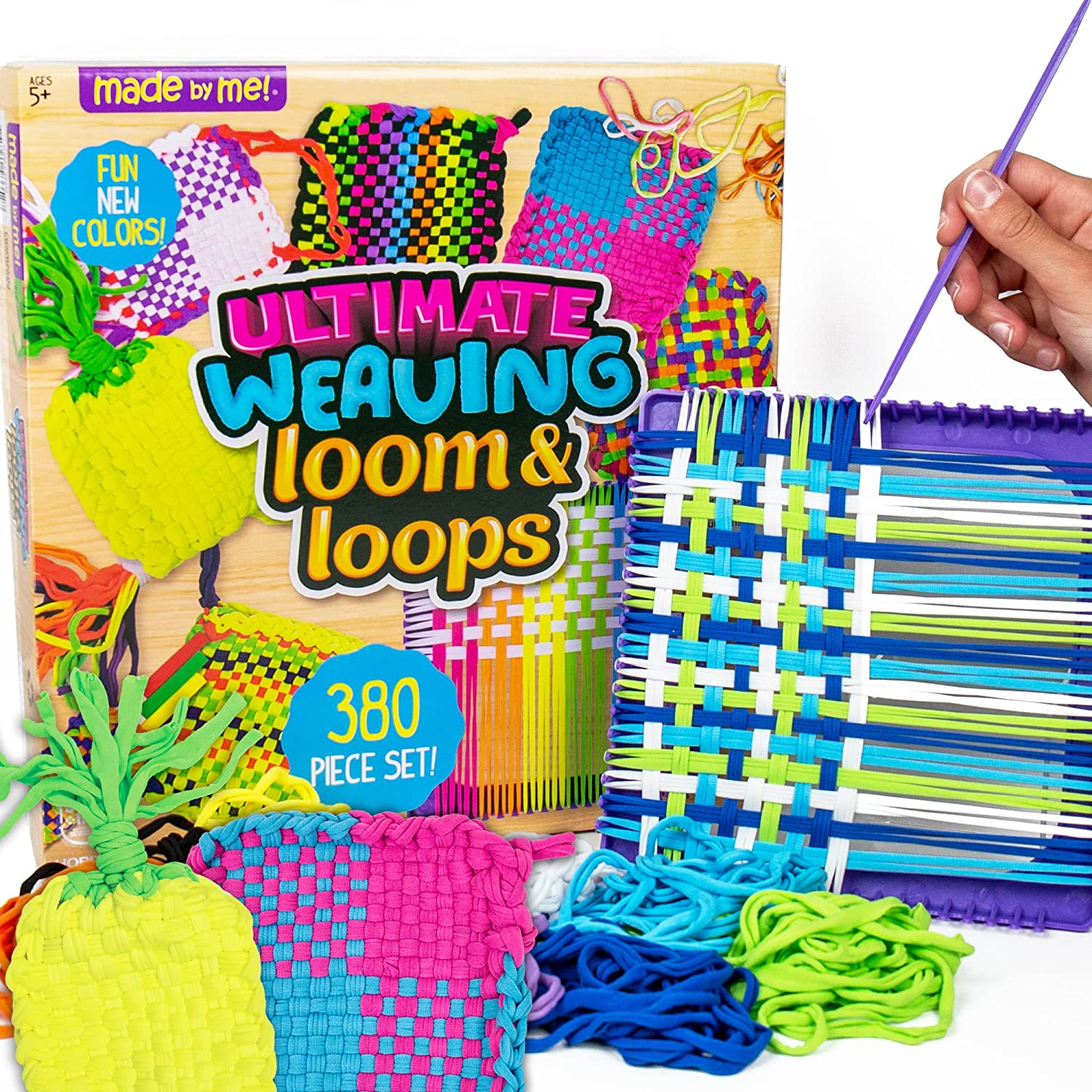Made by Me 93352 Ultimate Weaving Loom by Horizon Group USA, Includes over 360 Craft Loops & 1 Weaving Loom (Amazon Exclusive), Multicolor image number 5