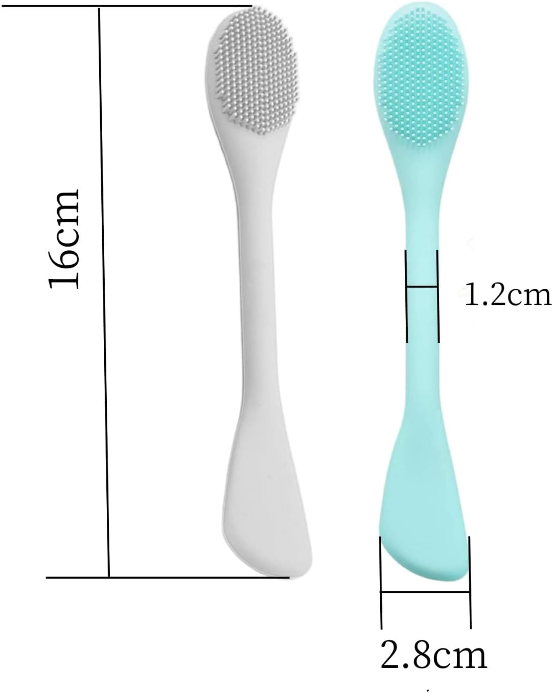 2 Pack Pore Scrubber - 2 in 1 Silicone Face Scrubber & Pore Cleansing Brush - Double-Sized Face Mask Brush Applicator for Clay/Mud/Charcoal Masks, Facial Cleansing Brush​ (Purple+Grey) image number 3