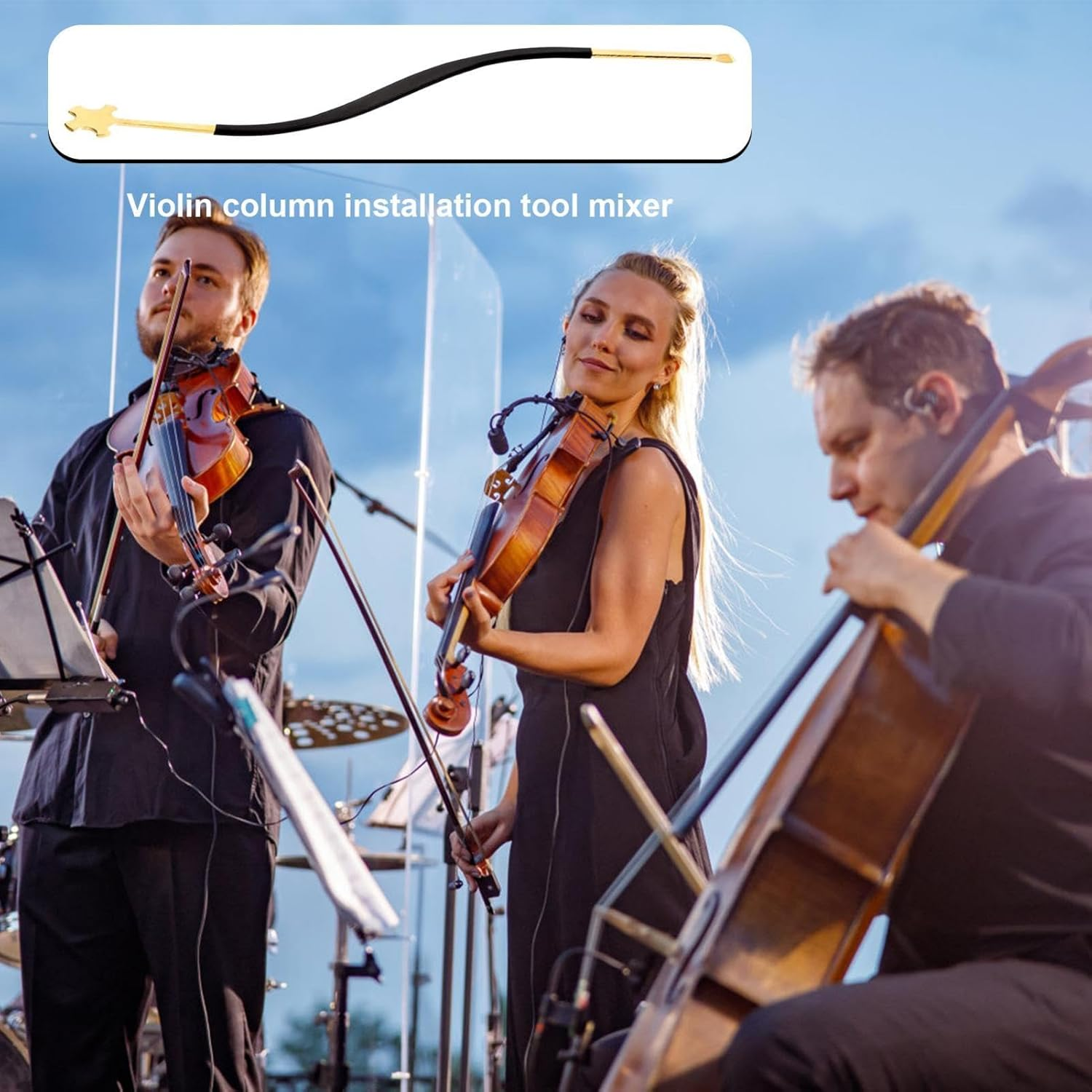 Violin Sound Post Tool | Installation Tool Sound Hook Professional,Easy Installation Luthier Violin Tool Tuner Installation Tool for Sound Post Violin Post Mounting Tool - Gold image number 4