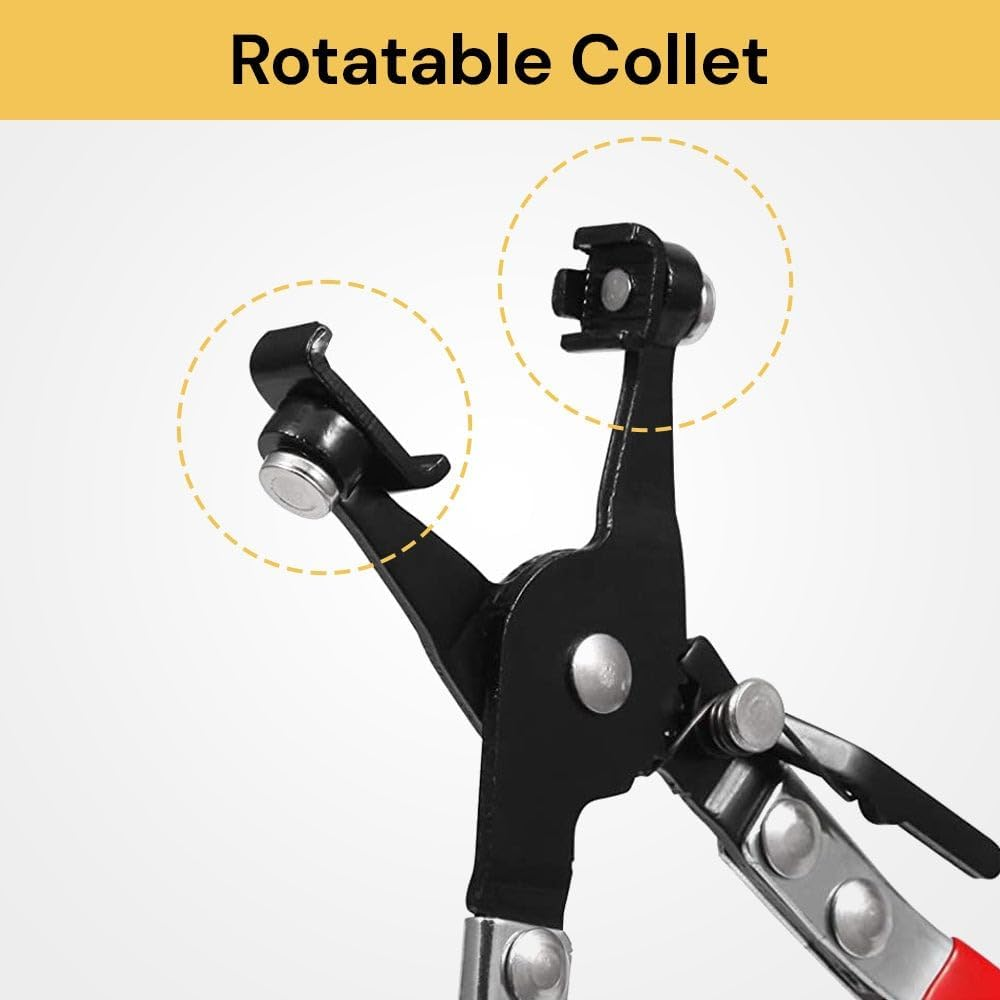 EZONEDEAL Hose Clamp Plier Cross Slotted Jaw Plier Auto Repair Tool Swivel Flat Band for Removal and Installation of Ring-Type or Flat-Band Hose Clamps image number 1