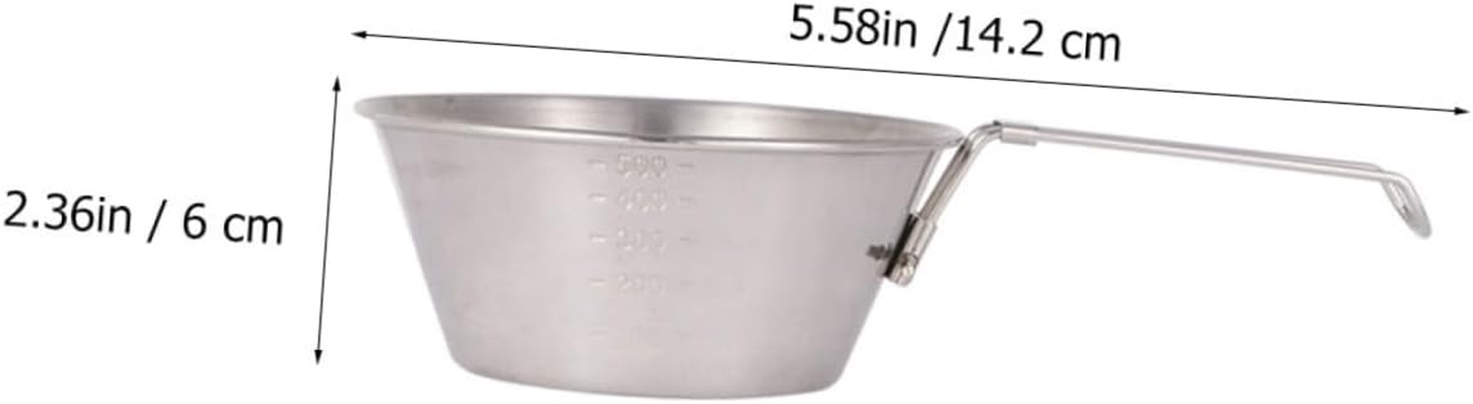 Outdoor Barbecue Bowl Stainless Steel Foldable Camping Bowl 550Ml Large Capacity with Handle Picnic Cookware for Outdoor Cooking and BBQ image number 5