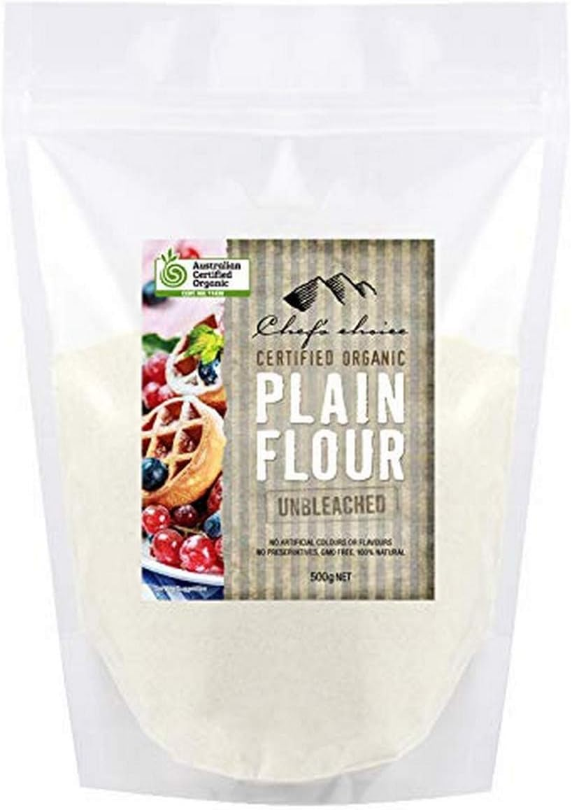 Chef'S Choice Organic Unbleached Plain Flour, 500 G
