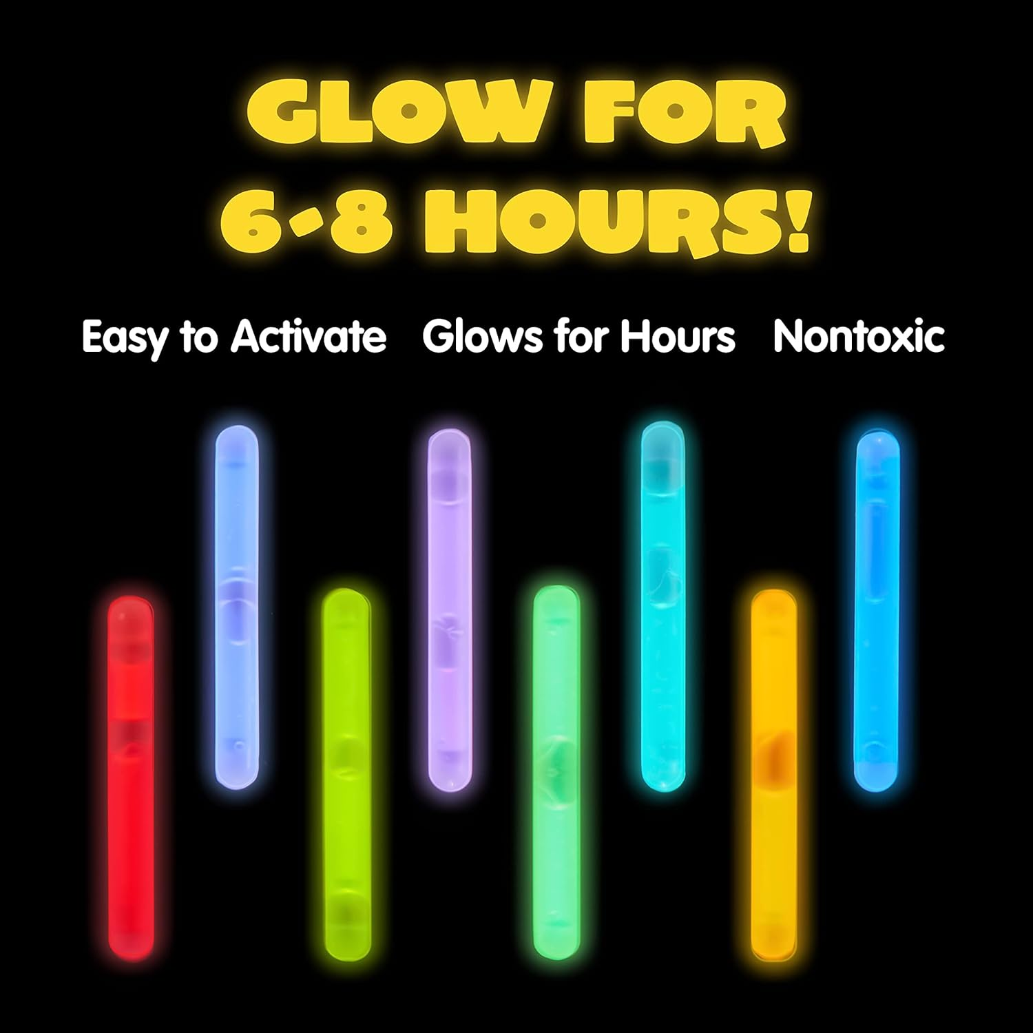 JOYIN 200 Pcs Mini Glow Sticks Bulk with 8 Colors for Glow Easter Egg, Kids Glow-In-The-Dark, Easter Basket Stuffers Fillers Gift, Easter Eggs Hunt Game and Easter Party Favors Decorations