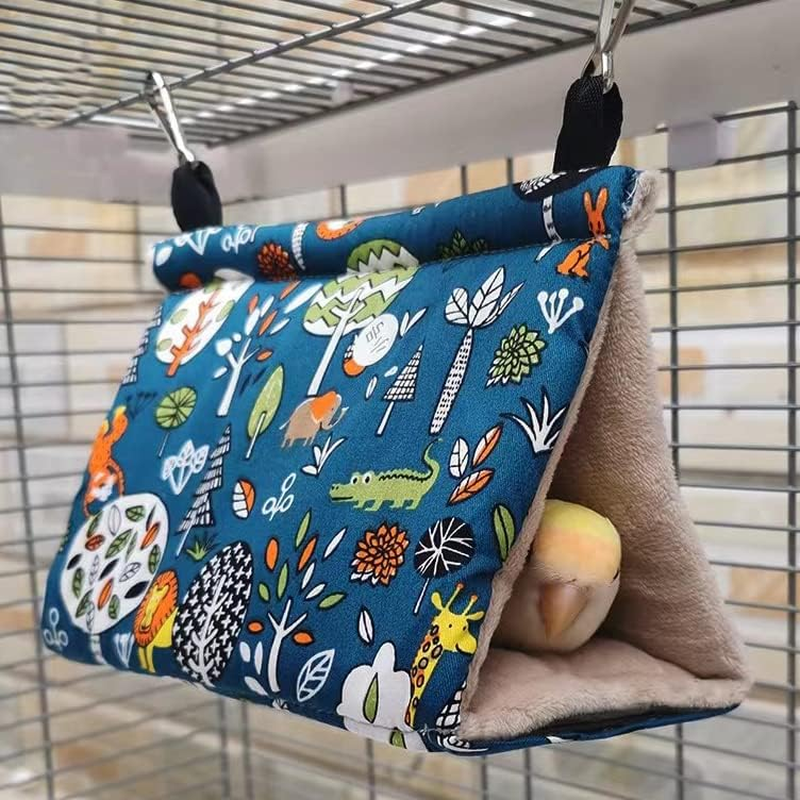 Bird Hanging Hammock, Suspended Hammock Plush Shed Swing Cave Cabin, Suitable for Small and Medium-Sized Parrots,Cockatoos, Macaws, Love Birds, Long Tailed Parrot, Etc., Parrot Love Nest Medium (Blue) image number 5