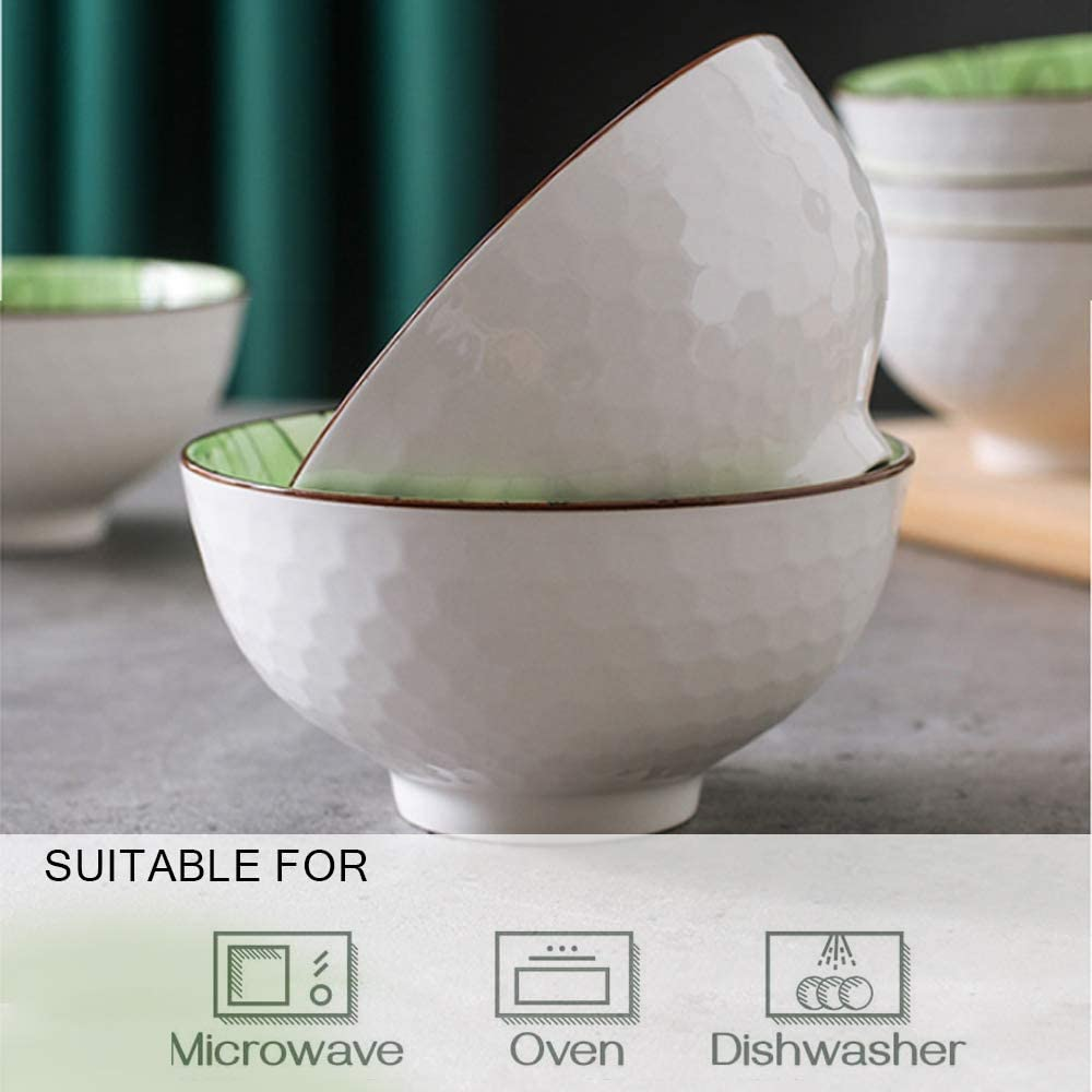 Panda Ceramic Cereal Bowls,Breakfast Bowls, Ceramic Soup Bowls, Ceramic Bowls,Porcelain Bowls for Kitchen, for Cereal, Salad, Pasta,Dessert, Dishwasher, Microwav Safe for Lunch and Dinner (4) image number 4