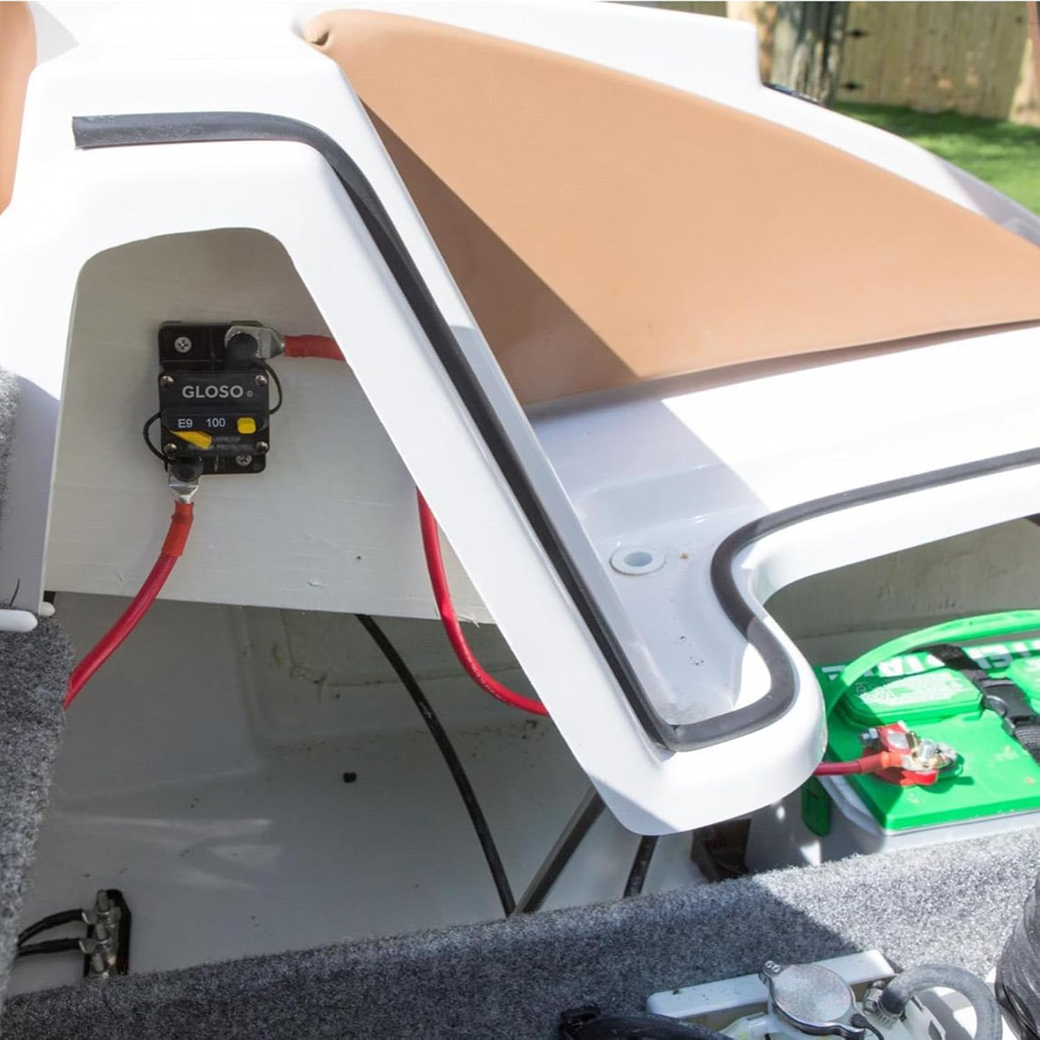 GLOSO E99 Waterproof Circuit Breaker 12V-48V DC Extended Surface Mount Manual Reset High-Amp for Marine RV Truck (50A) image number 6