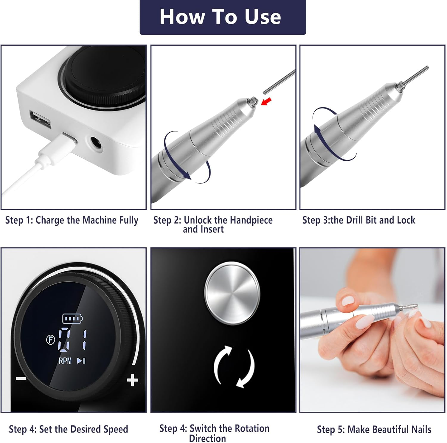 Nail Drill (White) image number 6