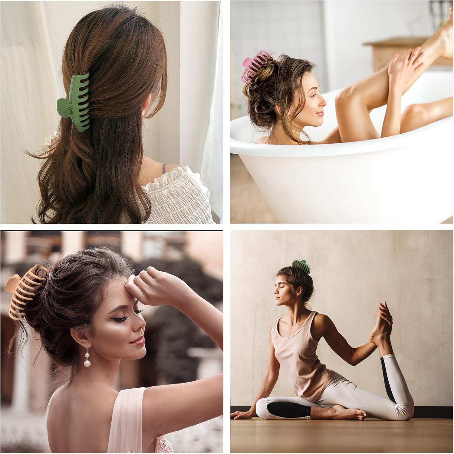 OWIIZI Hair Clip, 4.3 Inches Matte Large Hair Claw Clips Non-Slip Ponytail Jaw Barrette Strong Hold Banana Jumbo Claw Clips for Women Long Thick Hair - Green image number 3