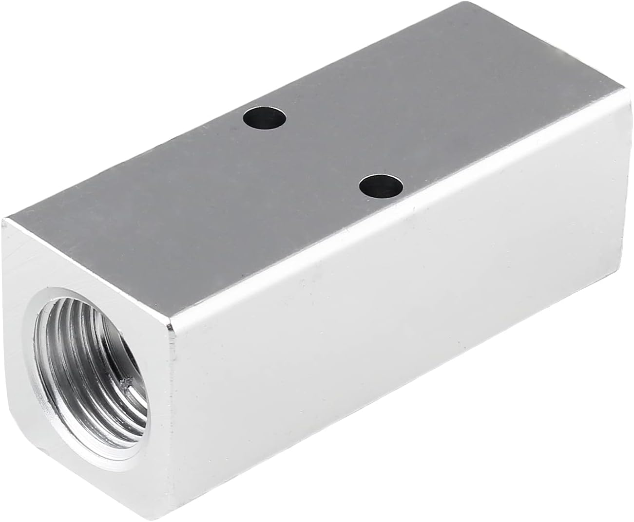 2 Way Pneumatic Manifold Air Distribution Block, Compressed Air Manifold Pneumatic Block, Air Coupler Fast Connector for Compressor, Silver image number 6