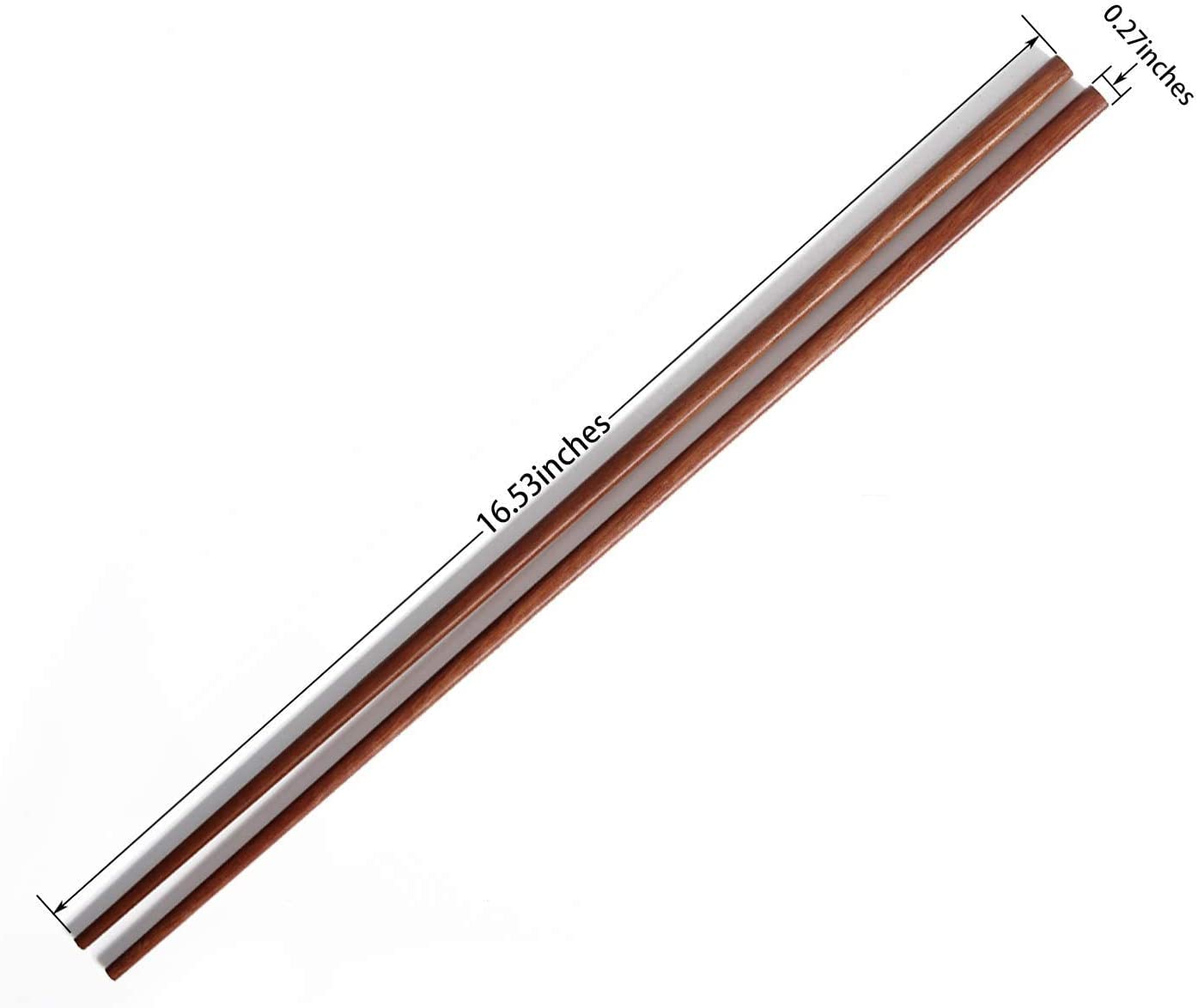 6-Pairs 16.5-Inch Wooden Cooking Chopsticks Set - Long Reusable Chopsticks for Wok Cooking, Noodle Frying, and Asian Deep-Frying - Ideal for Kitchen Use image number 3