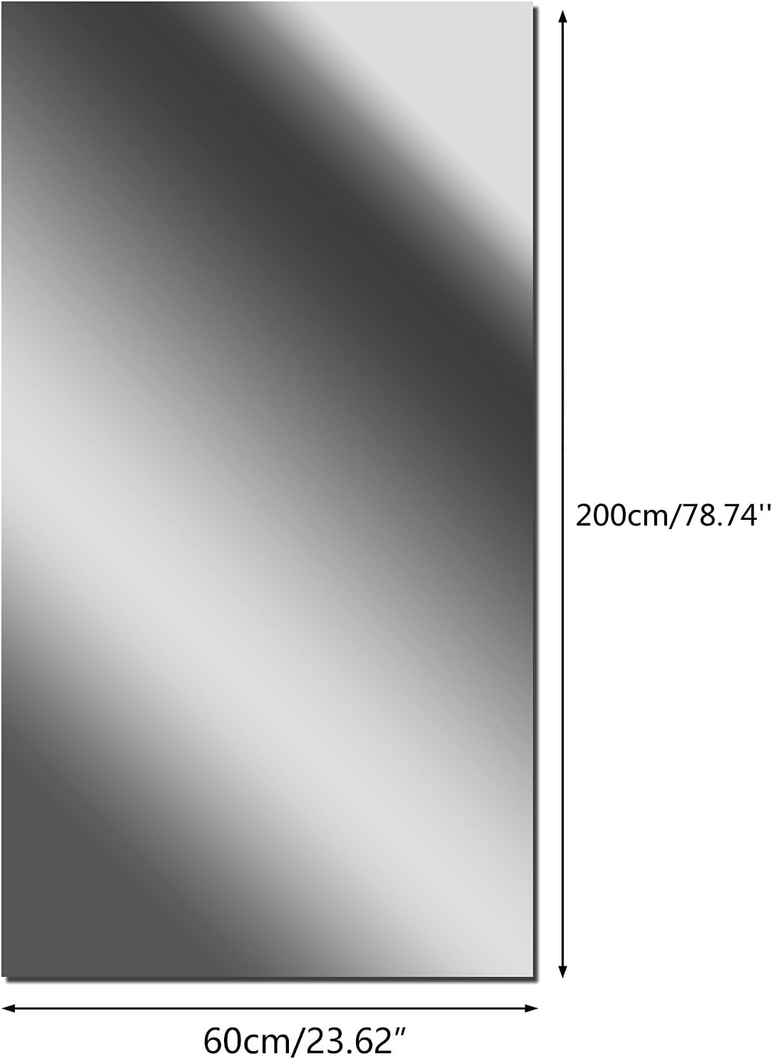 YIZUNNU Flexible Mirror Sheets,Self-Adhesive Mirror Stickers,Peel and Stick Mirror Reflective Paper for Bathroom,Gym, Dance Studio,Kitchen Walls (60X200Cm, Non Glass) image number 6