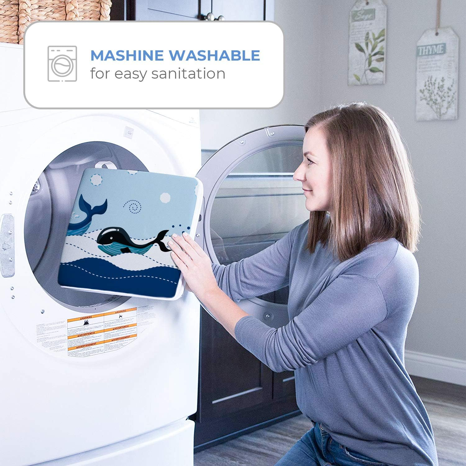 Baby Bath Kneeler and Elbow Rest Pad Set | 1.5" Thick Non-Slip Pads for Parents Comfort | 4X Extra Strong Suction Cups for Baby Bathtub Support & Accessories image number 4