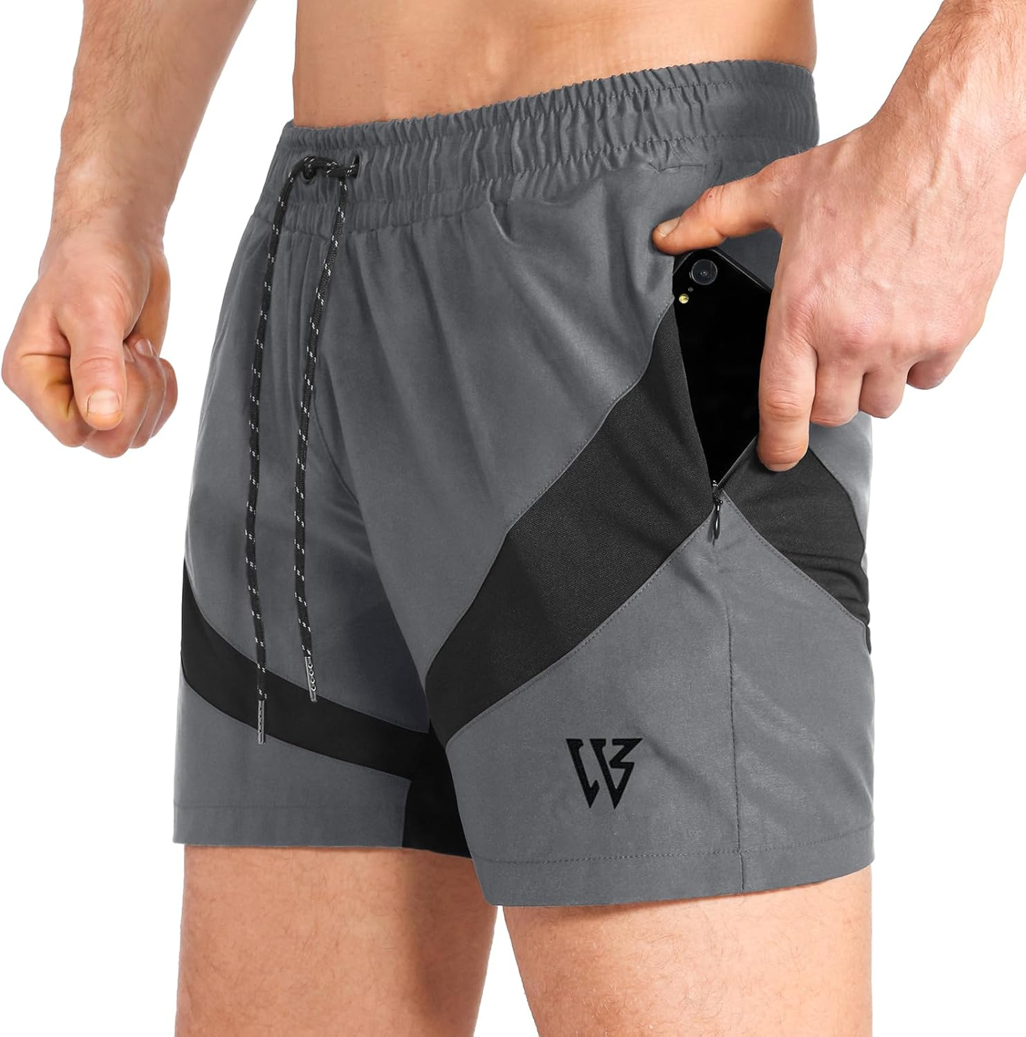 ZENWILL Mens Lightweight Running Sport Shorts Athletic Men Short with Zip Pocket